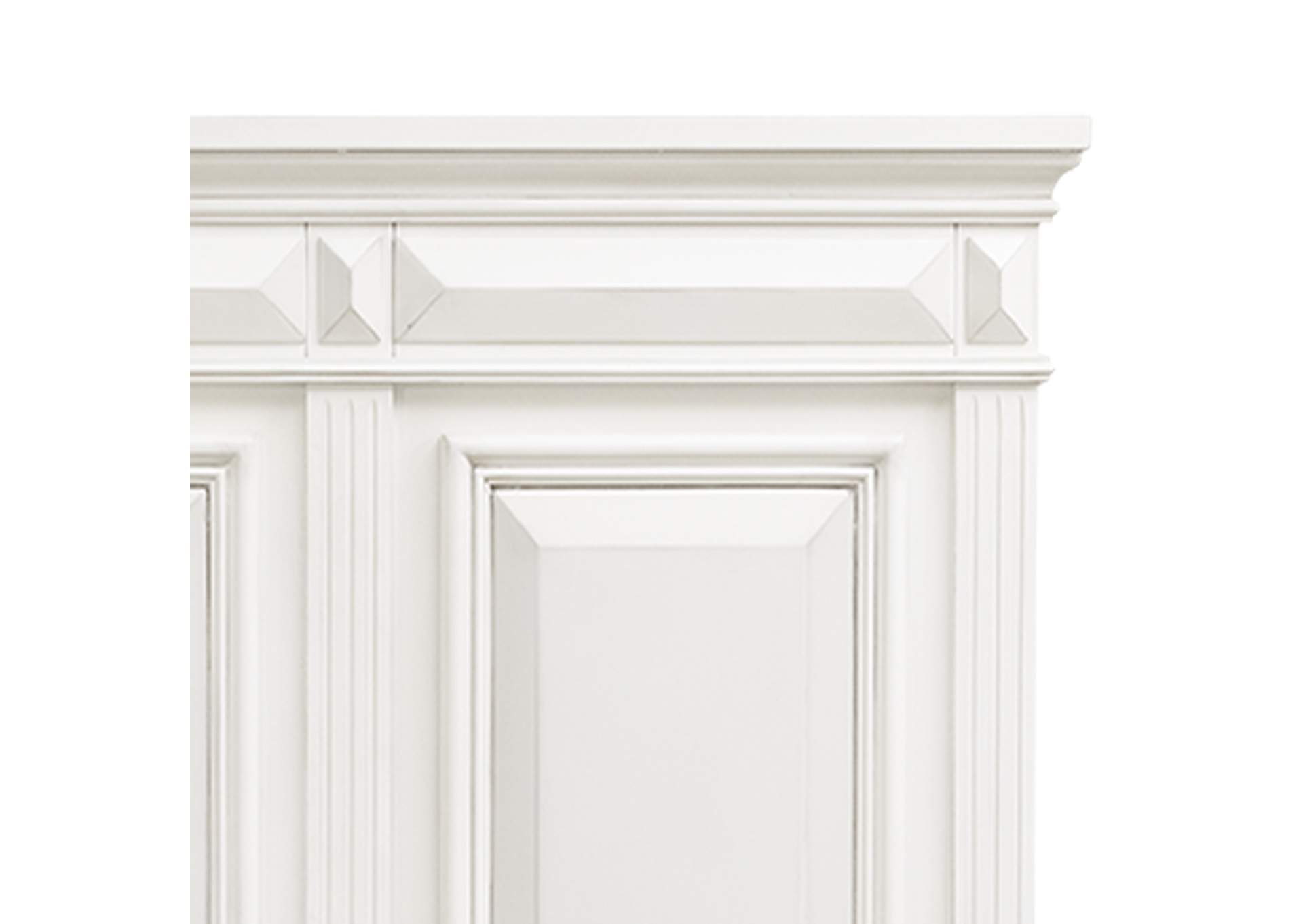 Calloway King Panel Bed In Antique White,Elements