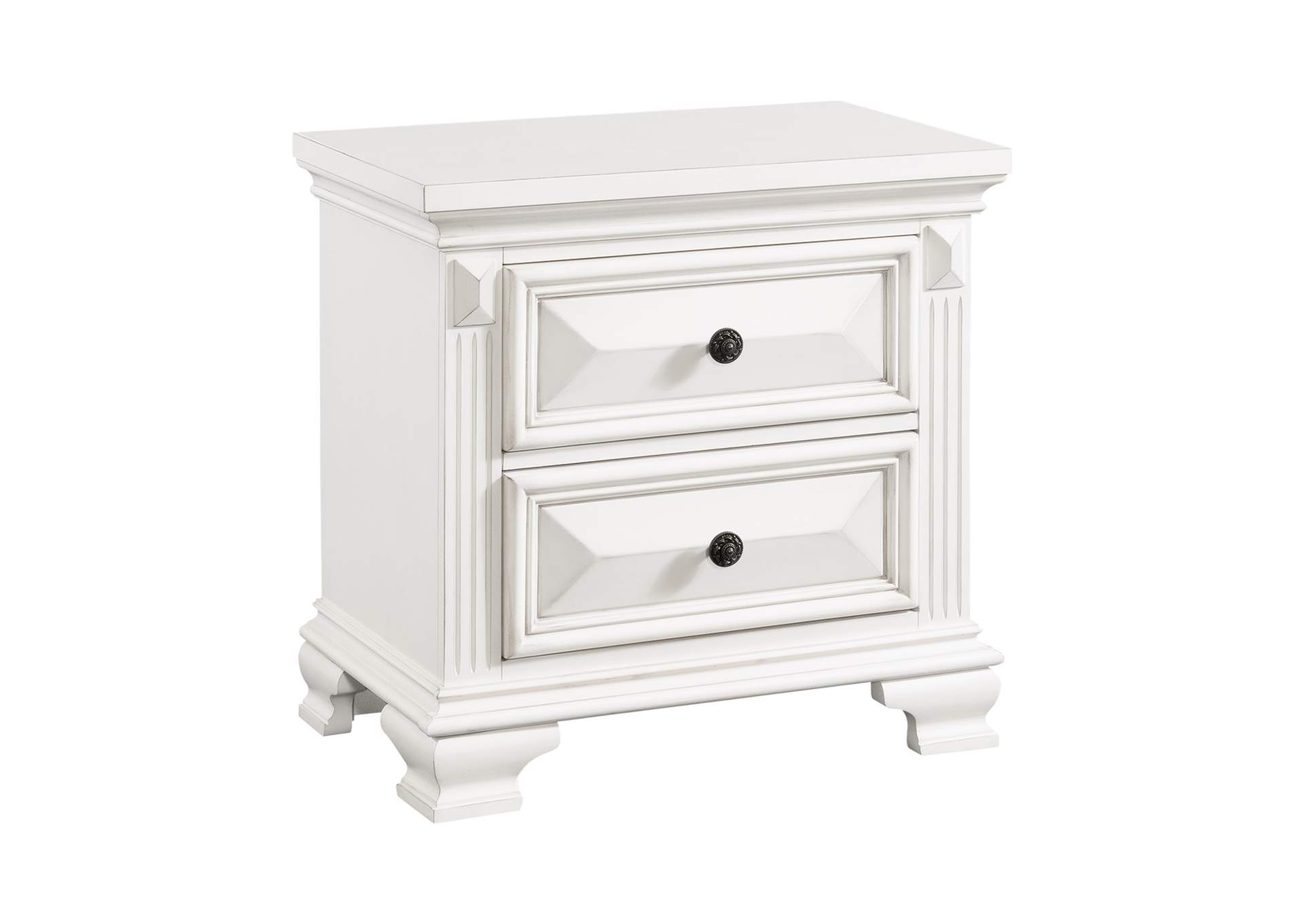 Calloway Nightstand Antique White Color,Elements