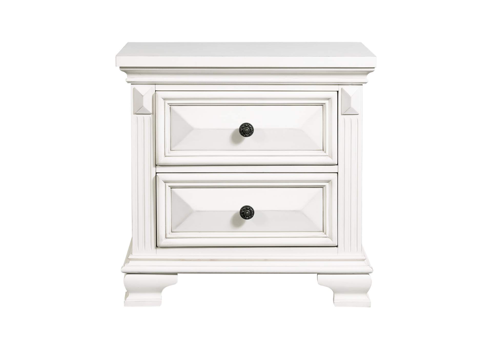 Calloway Nightstand Antique White Color,Elements