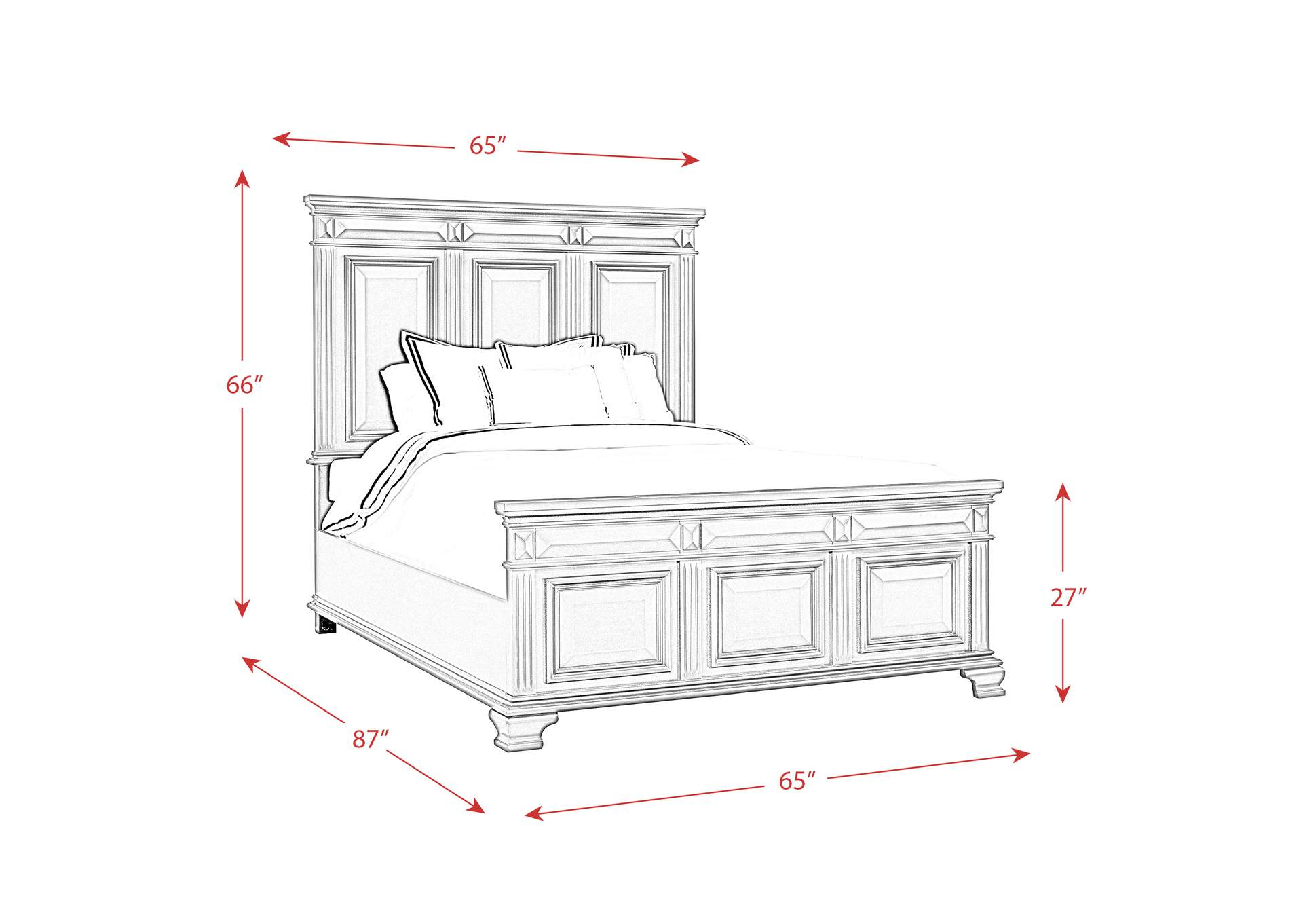 Calloway Queen Bed Grey Color,Elements