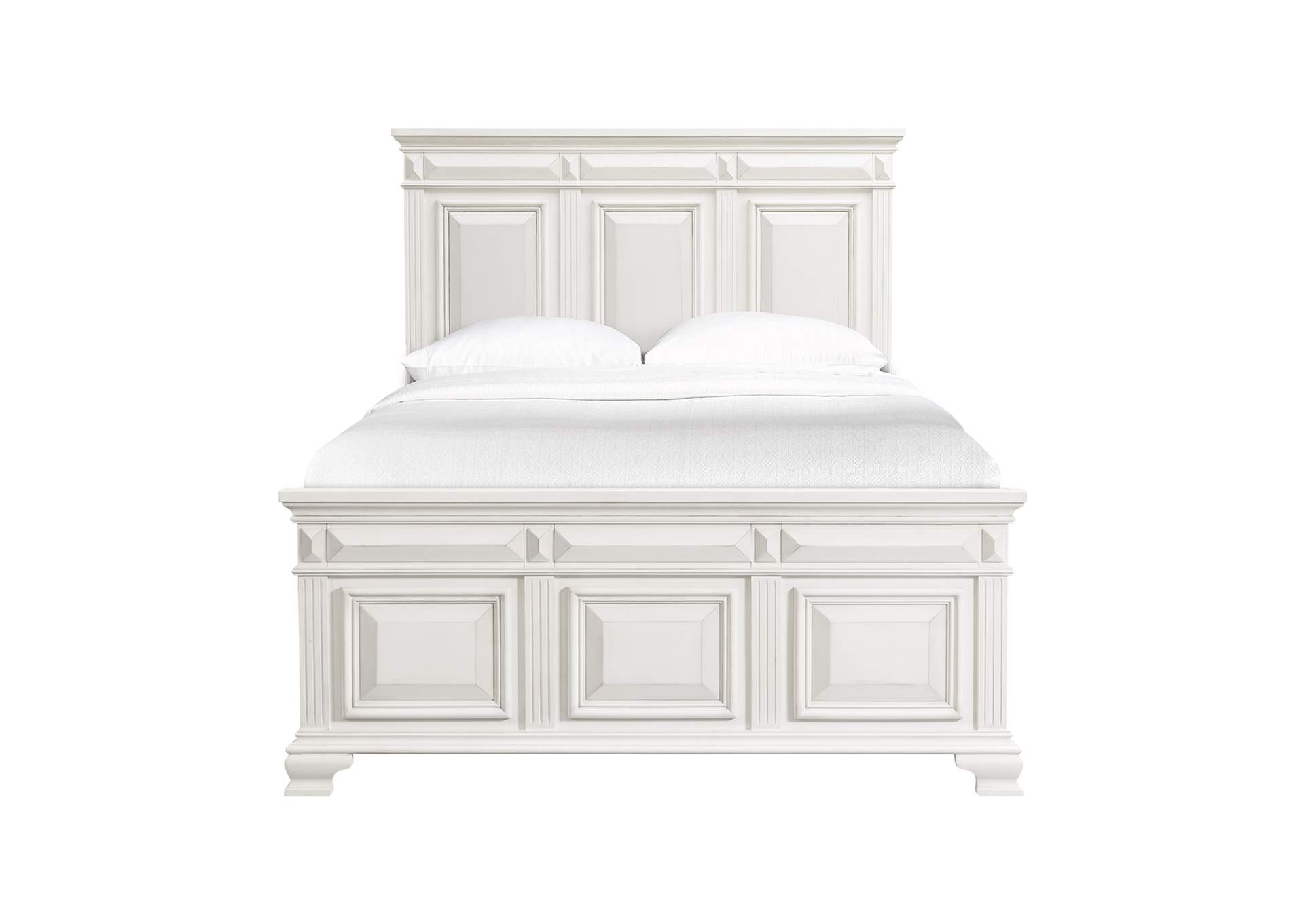 Calloway Queen Panel Bed In Antique White,Elements