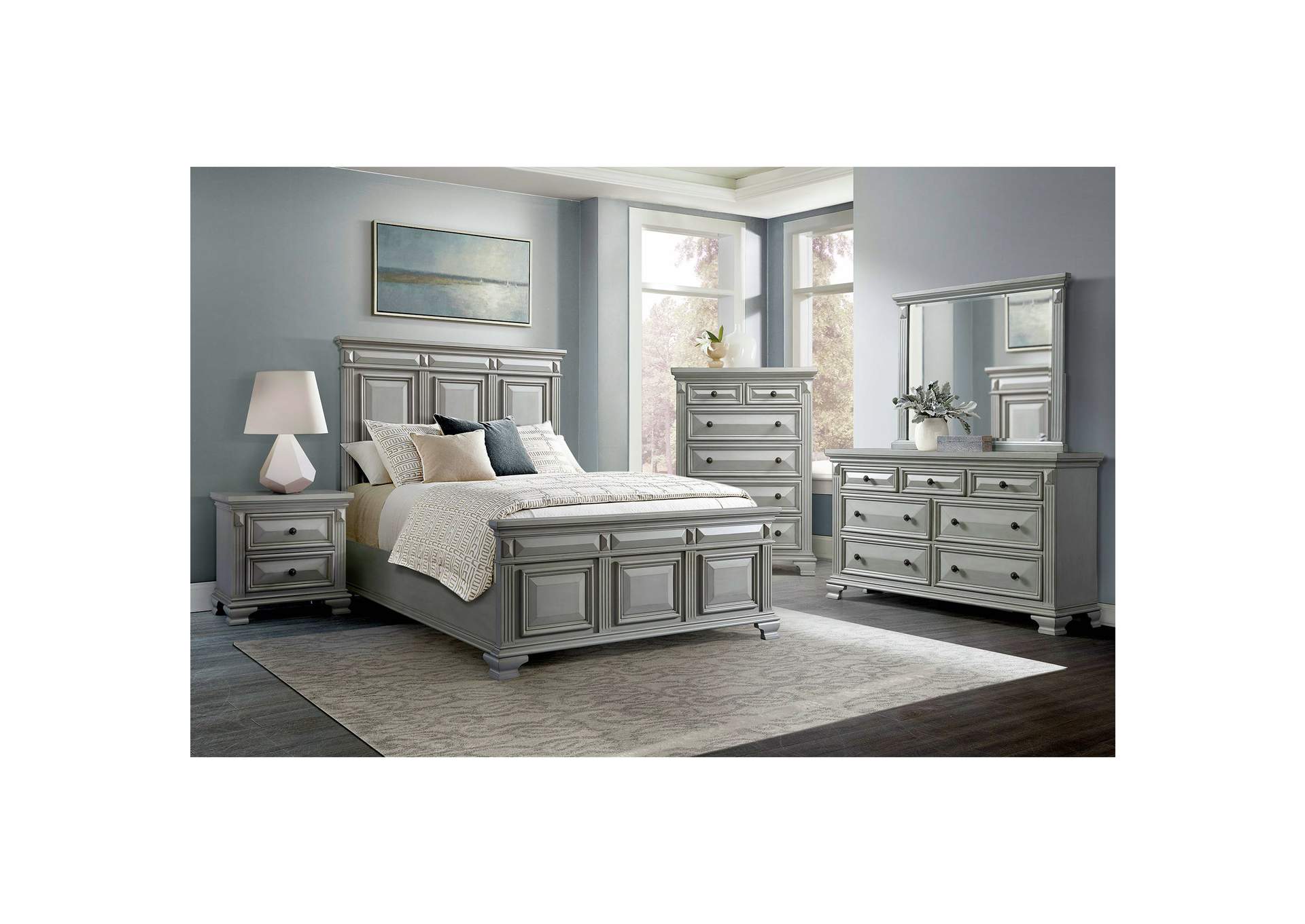 Calloway Queen Bed Grey Color,Elements