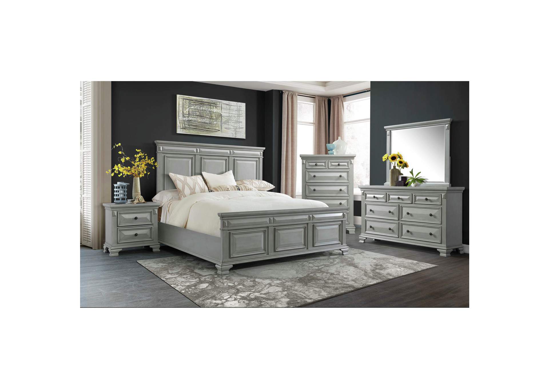 Calloway Full Bed Grey Color,Elements