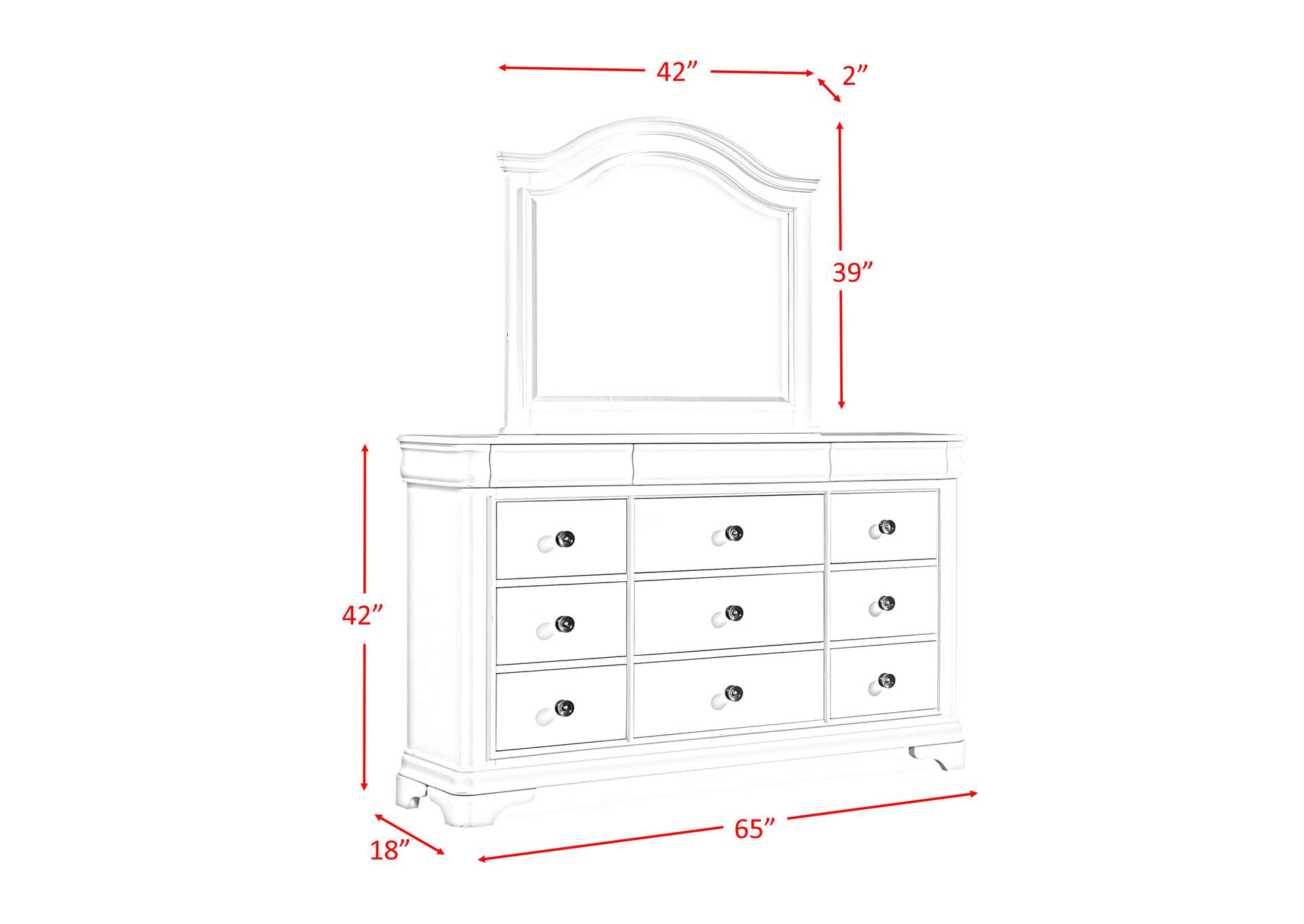 Cameron Cherry Queen Sleigh 6 Piece Bedroom Set,Elements
