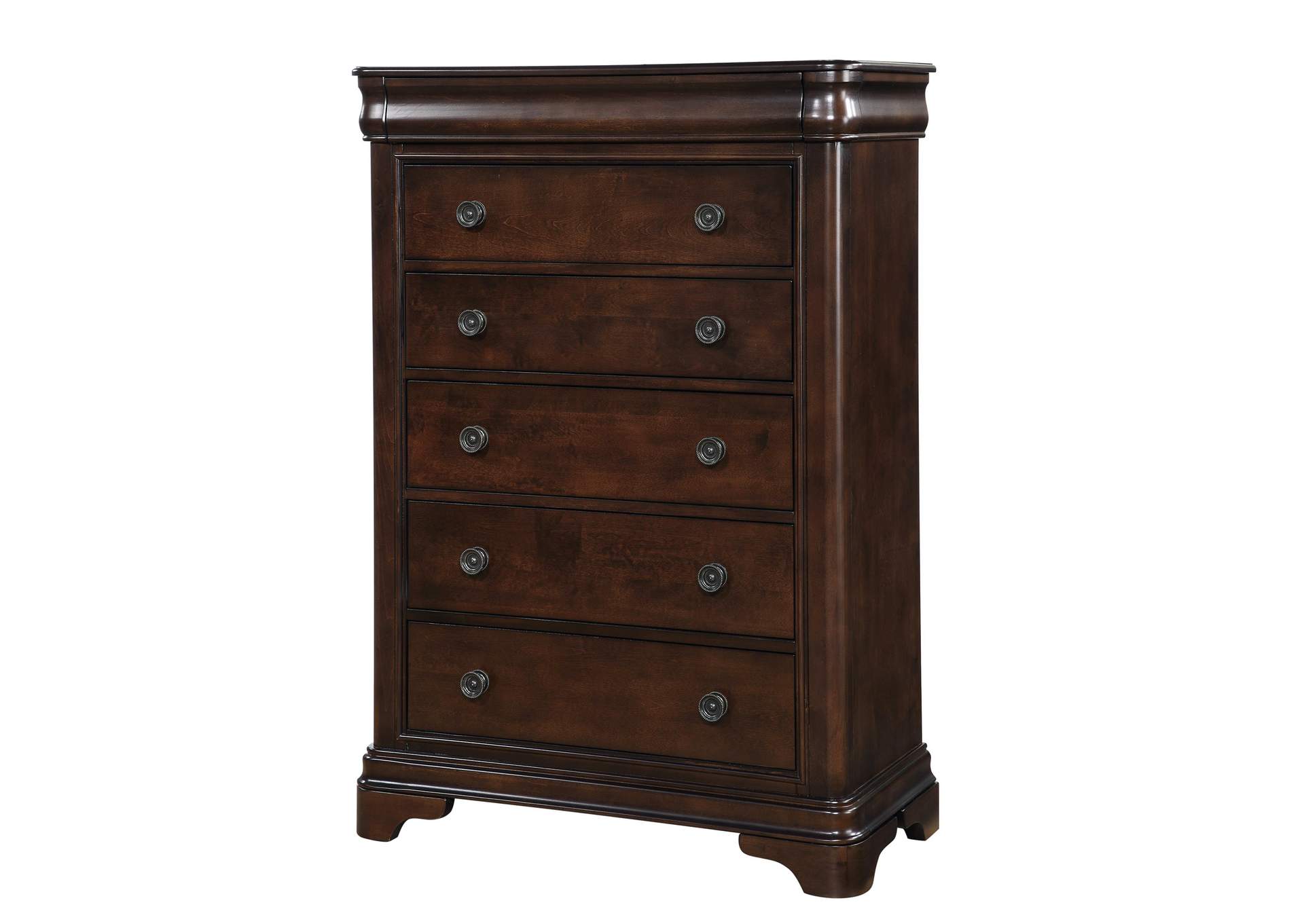 Cameron Cherry Queen Sleigh 6 Piece Bedroom Set,Elements