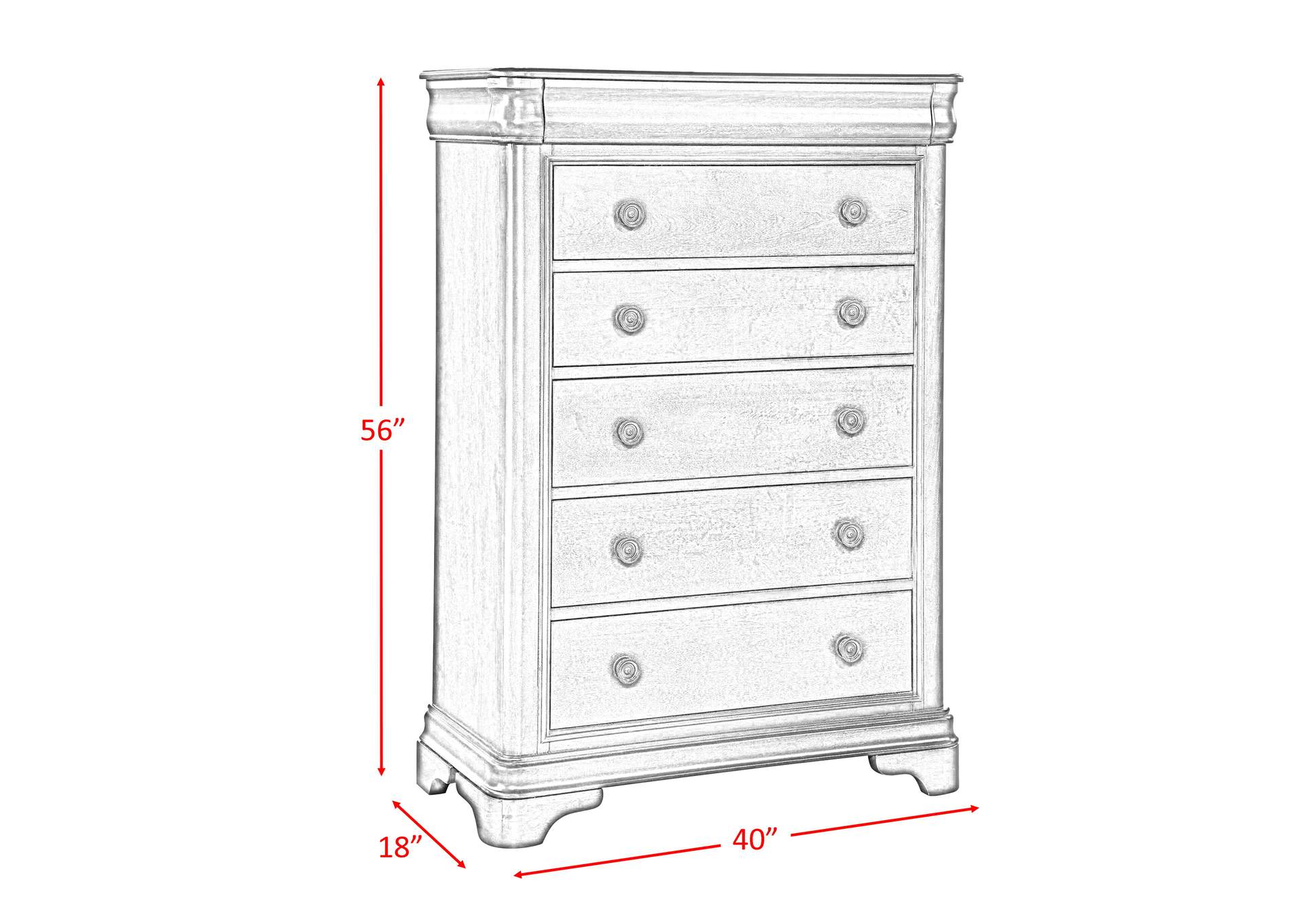 Cameron Cherry Queen Sleigh 6 Piece Bedroom Set,Elements