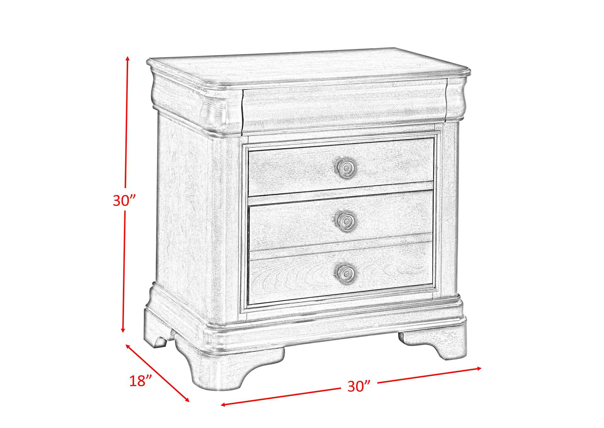 Cameron Cherry Queen Sleigh 6 Piece Bedroom Set,Elements