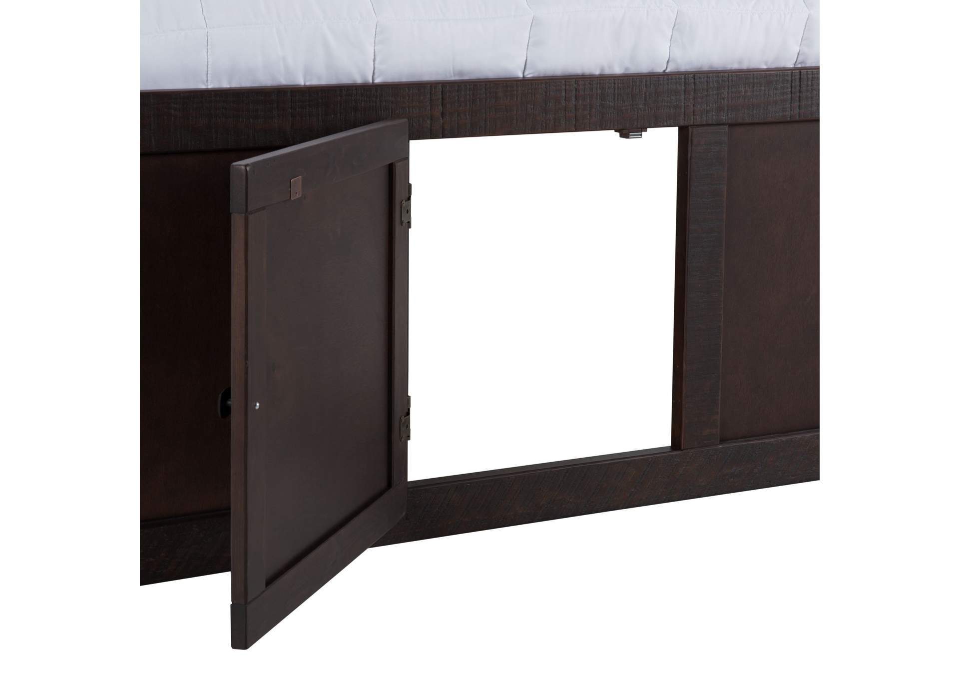 Vista Brown Full Captains Bed With Four Drawer Storage Pedestal,Elements