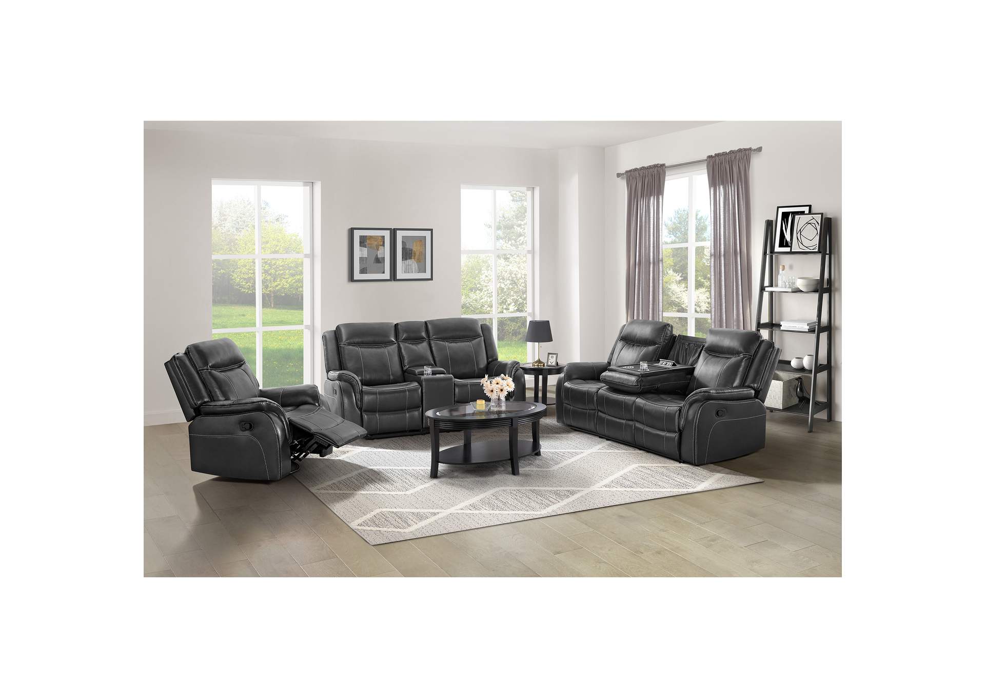 Carrera Swivel Glider Recliner In Grey,Elements