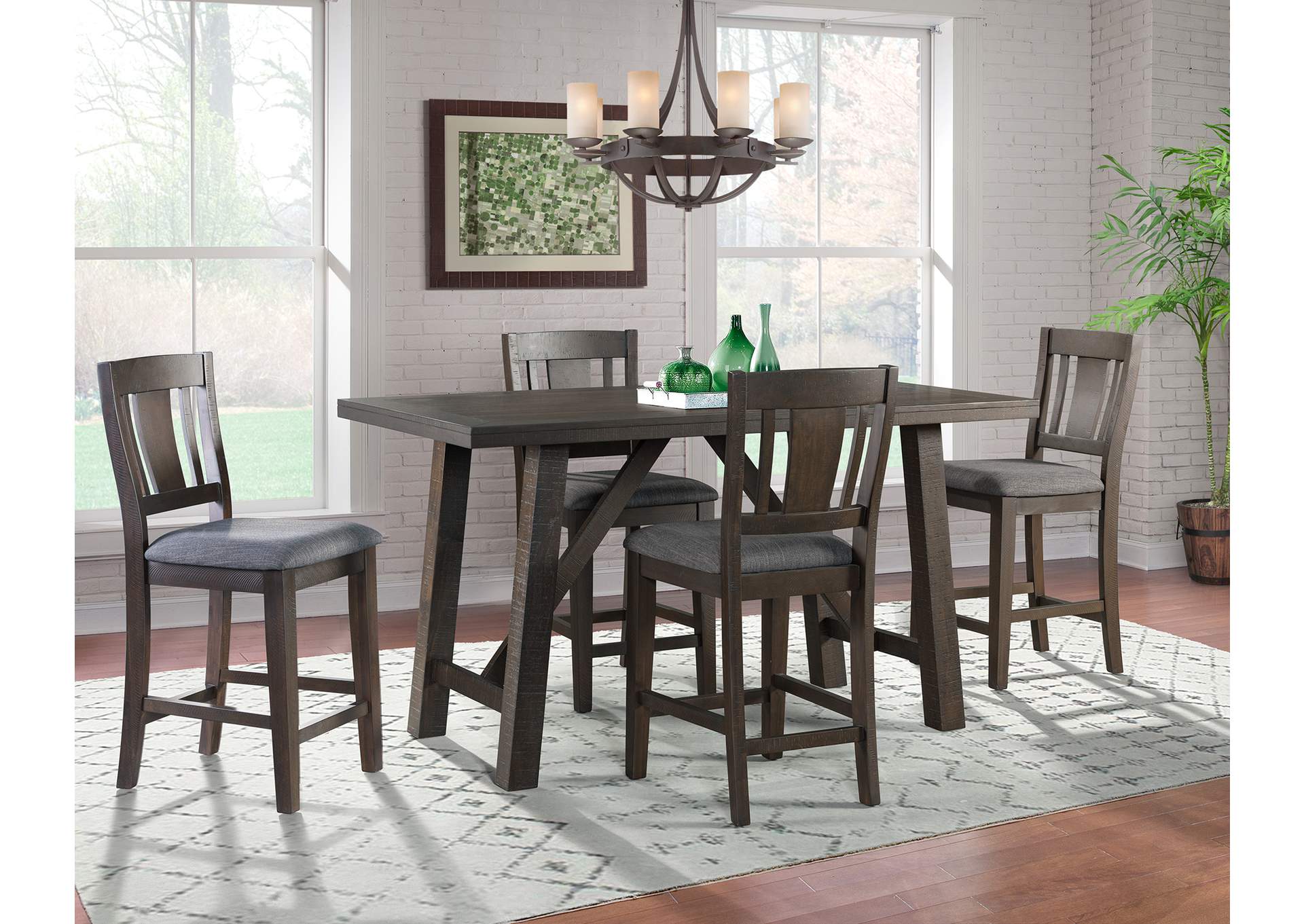 Cash Counter 5 Piece Dining Set - Table Four Chairs,Elements
