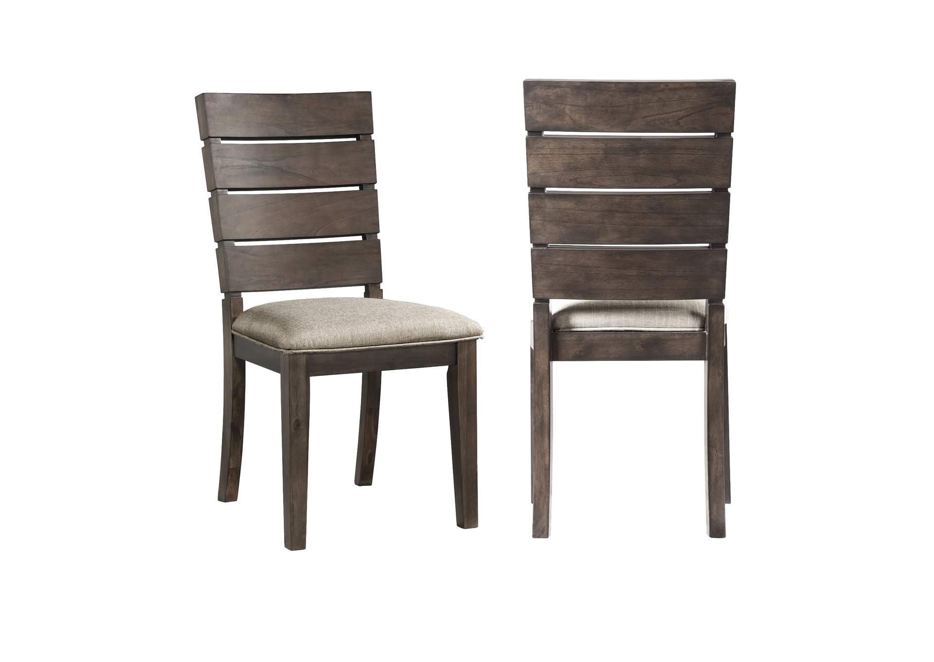 Cato Slat Back Side Chair Grey Color 2 Per Pack,Elements