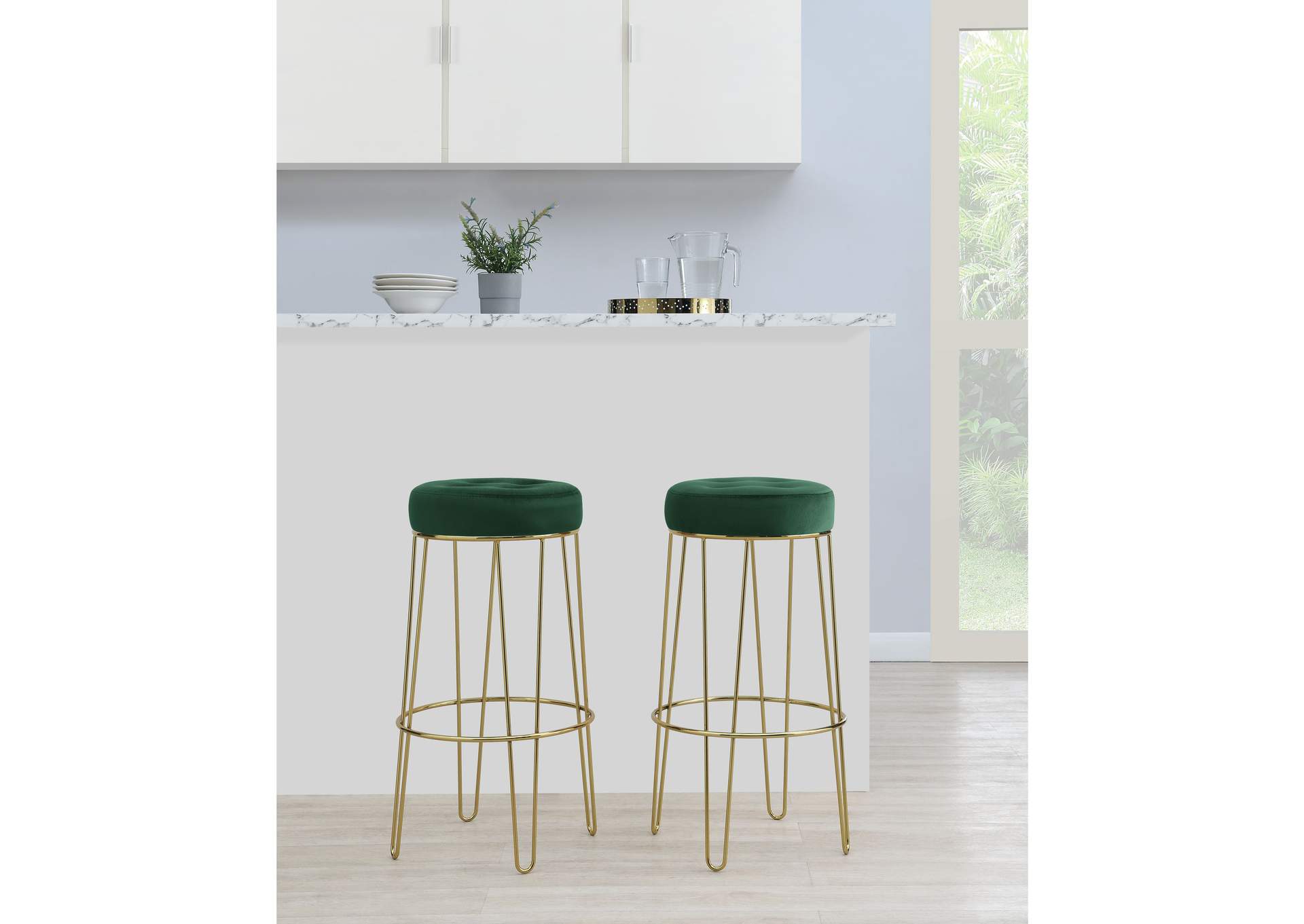 Cayman Gold Leg Bar Stool D6238 In Broadway Emerald 2 Pcs Per Carton,Elements