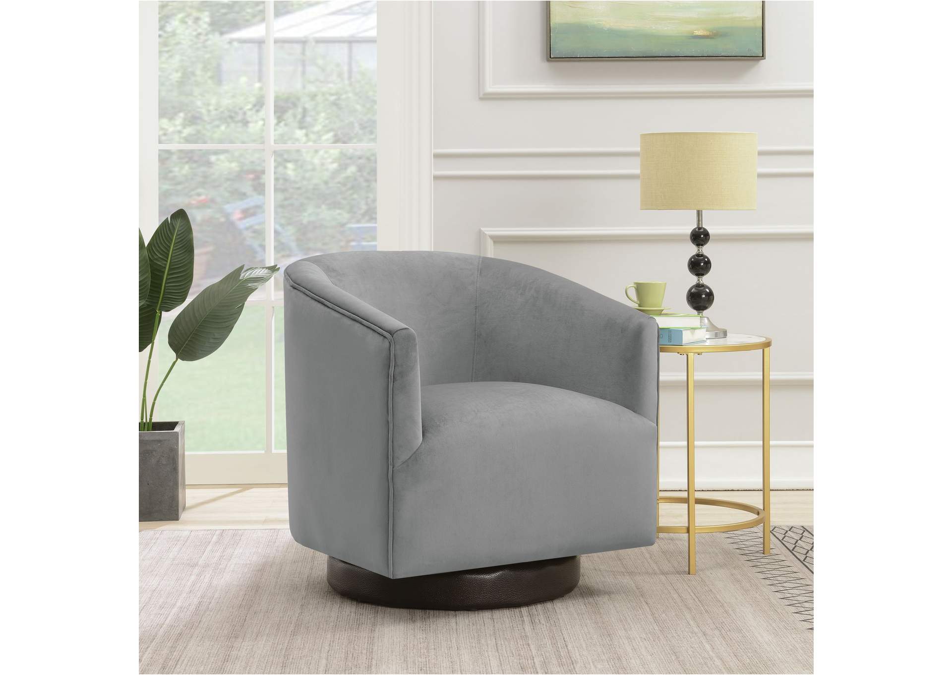 Charlotte Swivel Chair In Broadway Metal,Elements