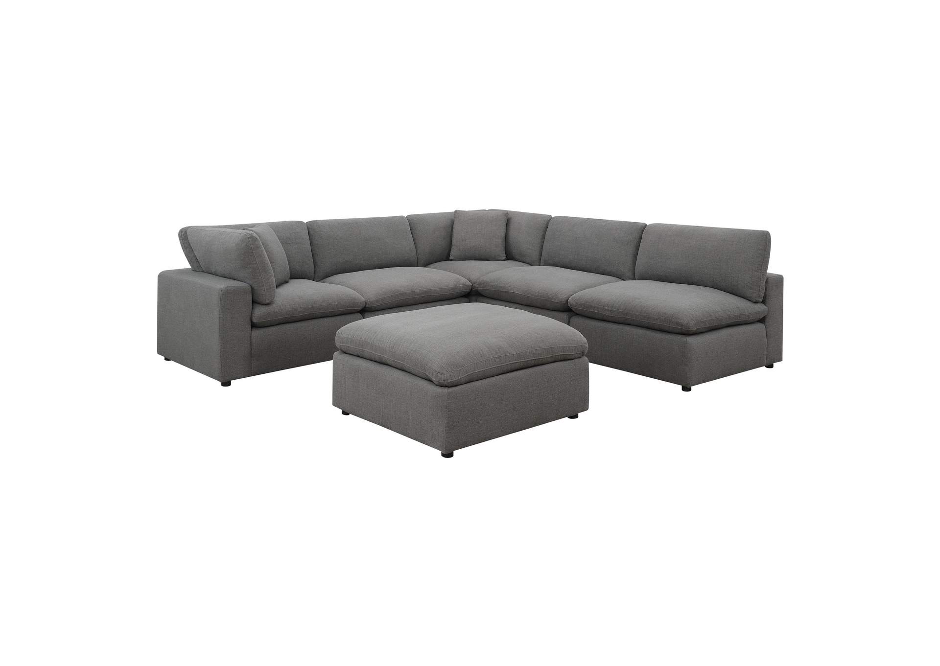 Cloud 9 Sectional 6 Pc Garrison Charcoal,Elements