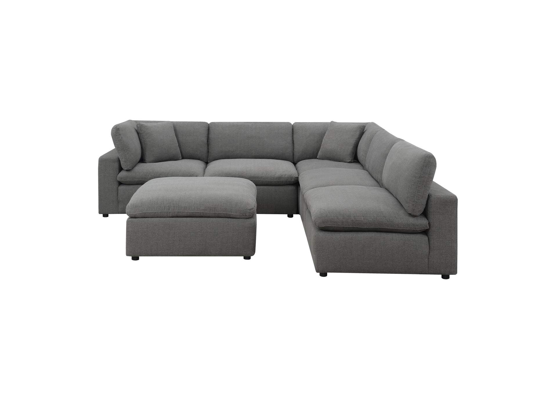 Cloud 9 Sectional 6 Pc Garrison Charcoal,Elements