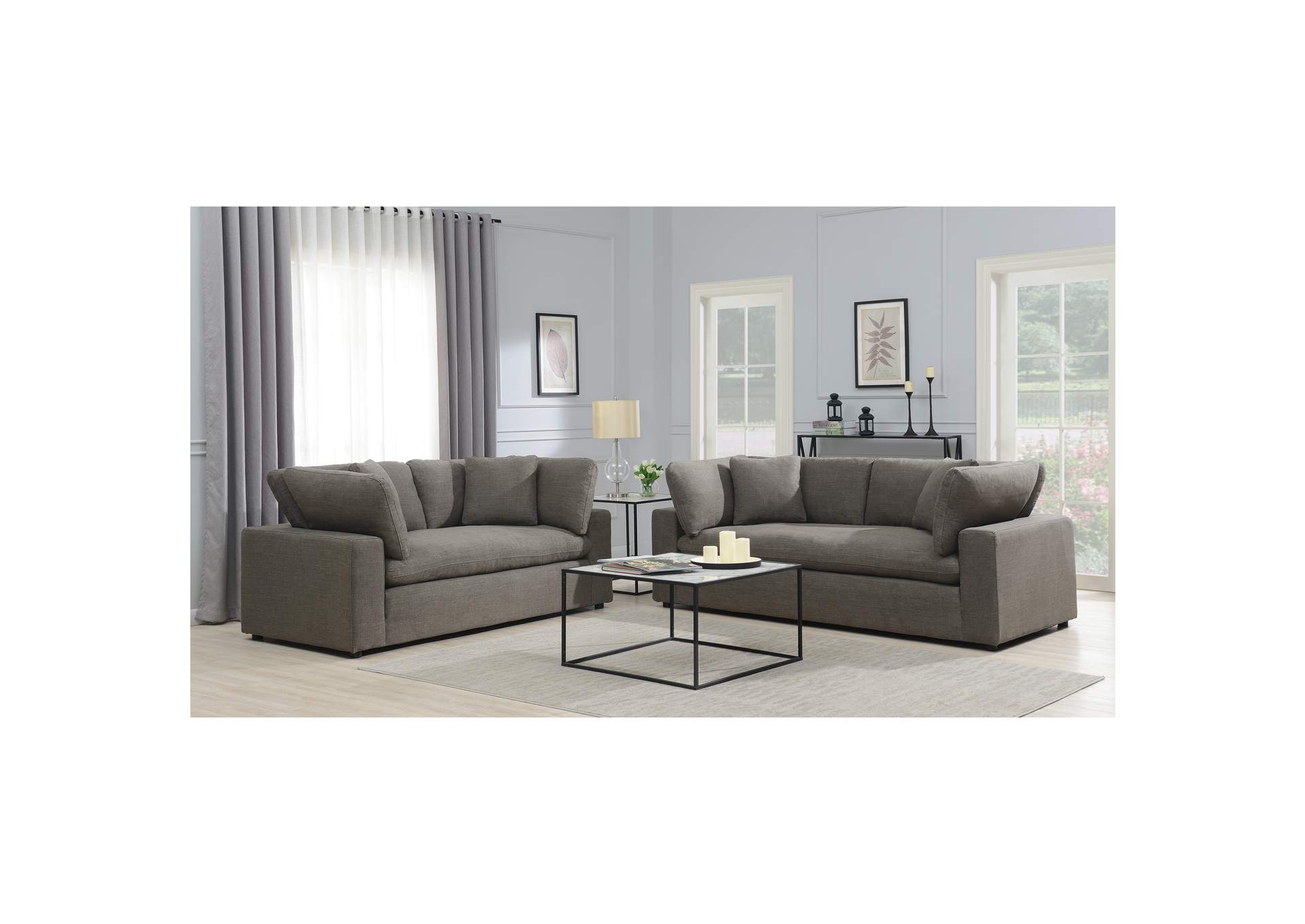 Cloud 9 Loveseat In Garrison Charcoal,Elements