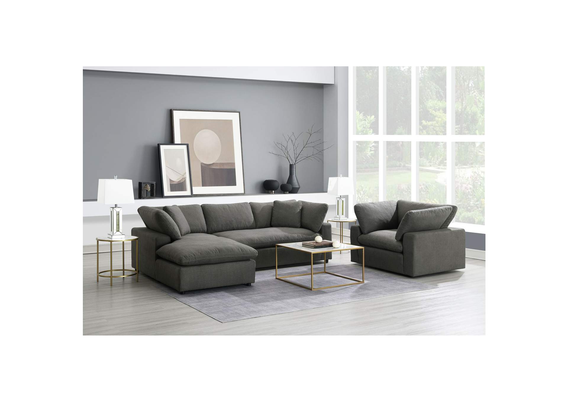 Cloud 9 Swivel Chair In Garrison Charcoal,Elements
