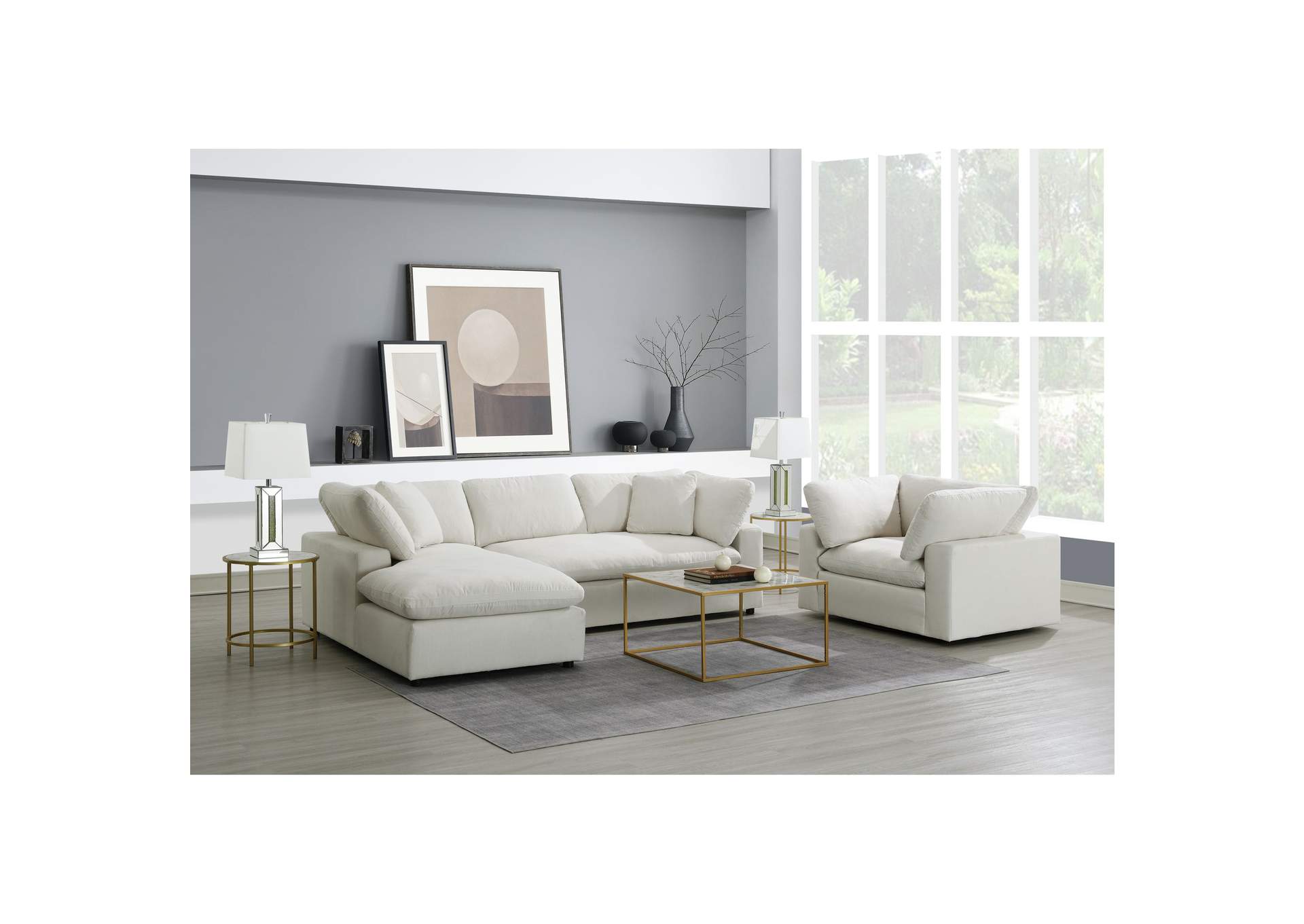<Cloud 9 Swivel Chair In Garrison Cotton
