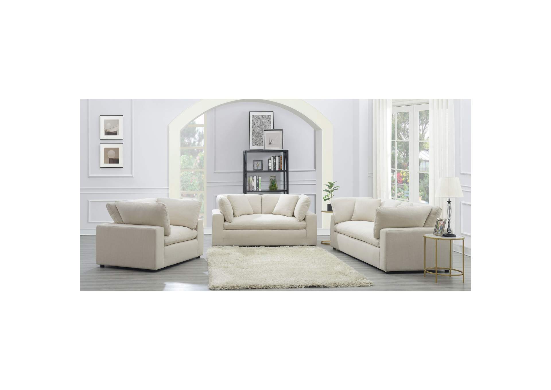 Cloud 9 Loveseat In Aria Natural,Elements