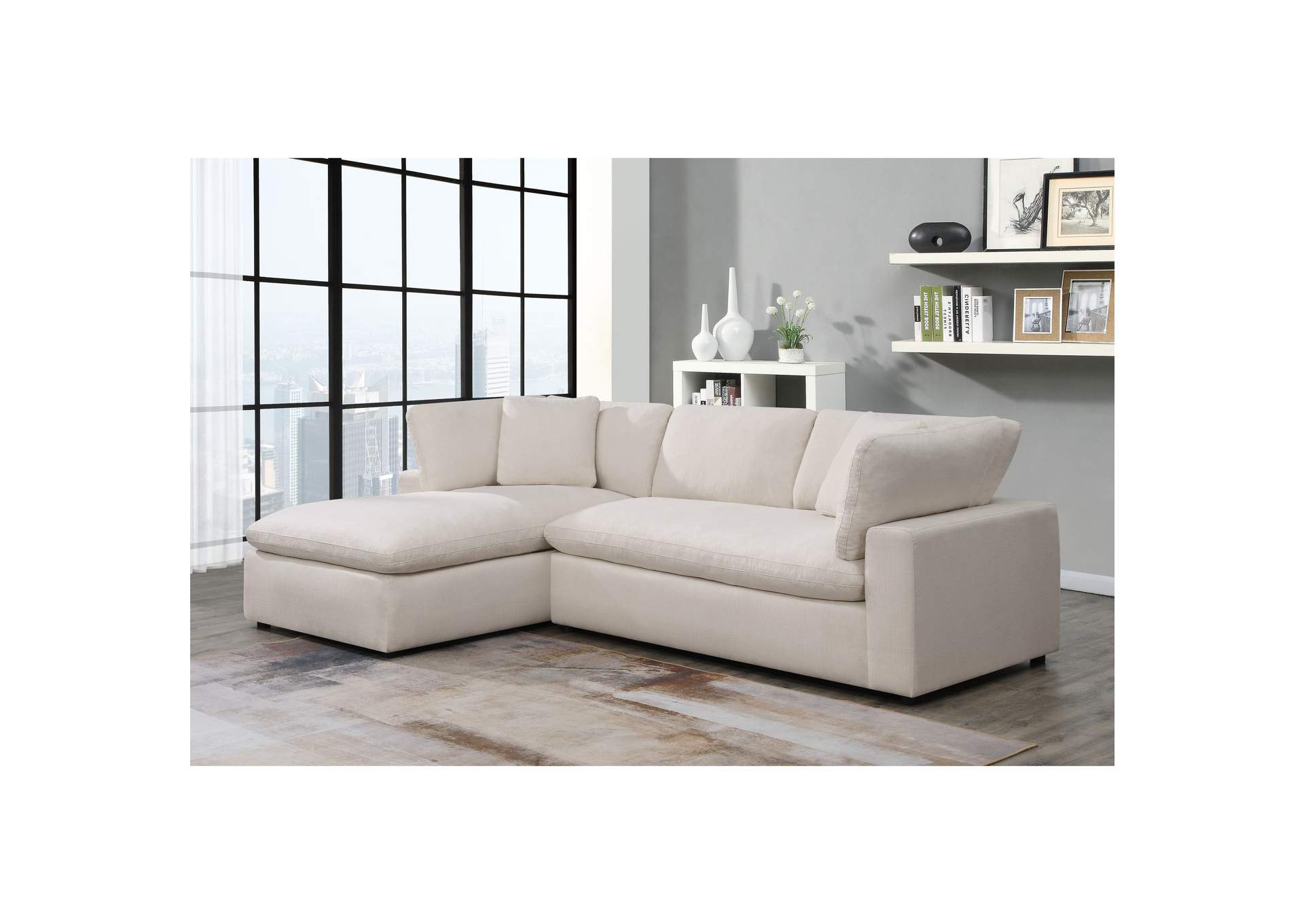 Cloud 9 Left Hand Facing Chaise In Aria Natural,Elements