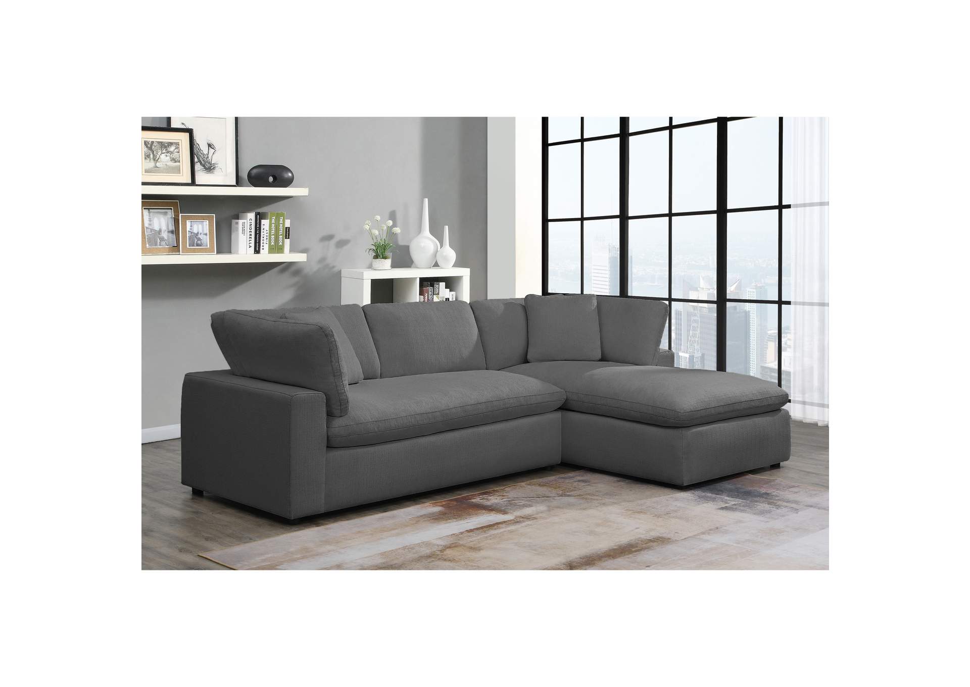 Cloud 9 Right Hand Facing Chaise In Garrison Charcoal,Elements