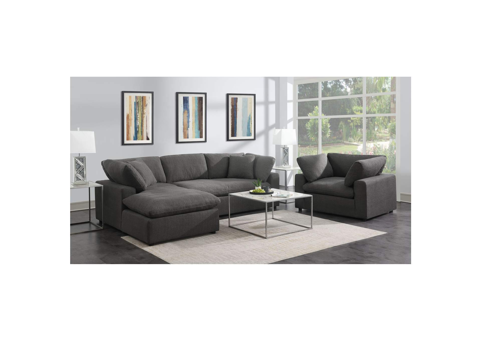 Cloud 9 Chair In Garrison Charcoal,Elements