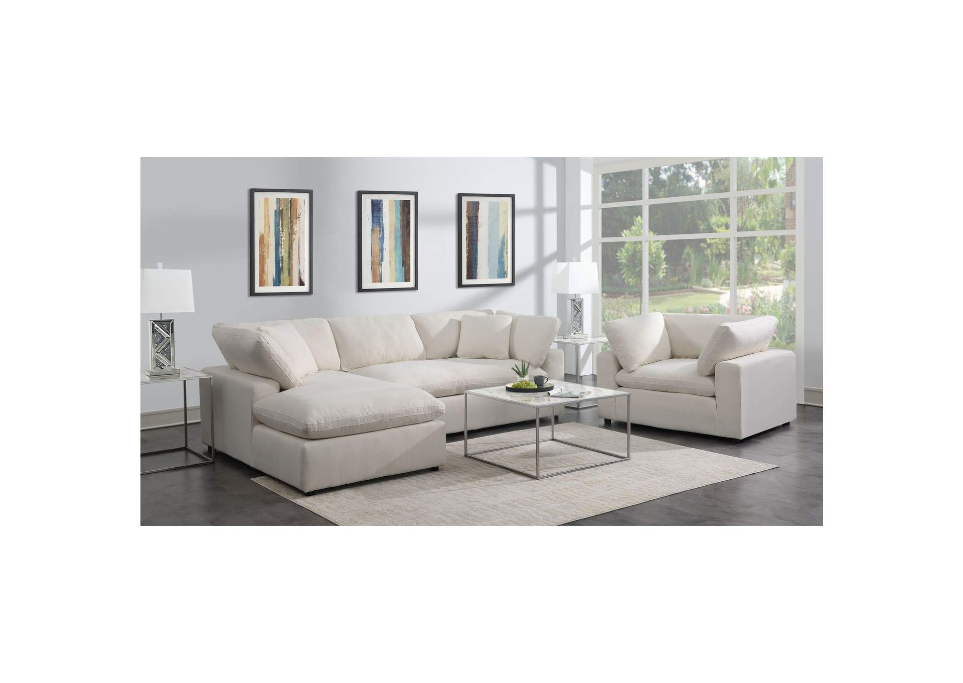 Cloud 9 Chaise Right Hand Facing Chaise In Garrison Cotton,Elements