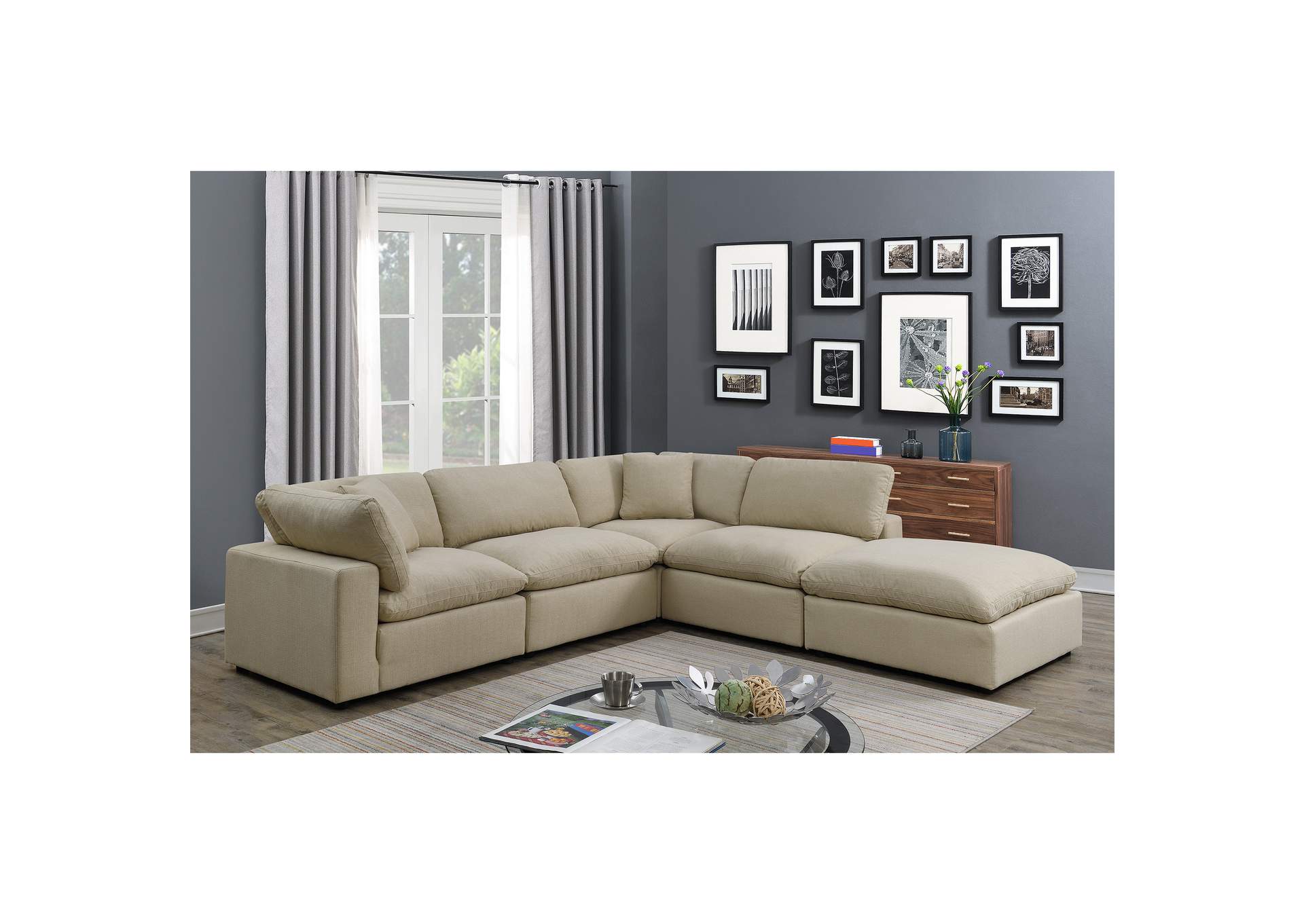 Cloud 9 Sectional Ottoman In Garrison Hemp,Elements