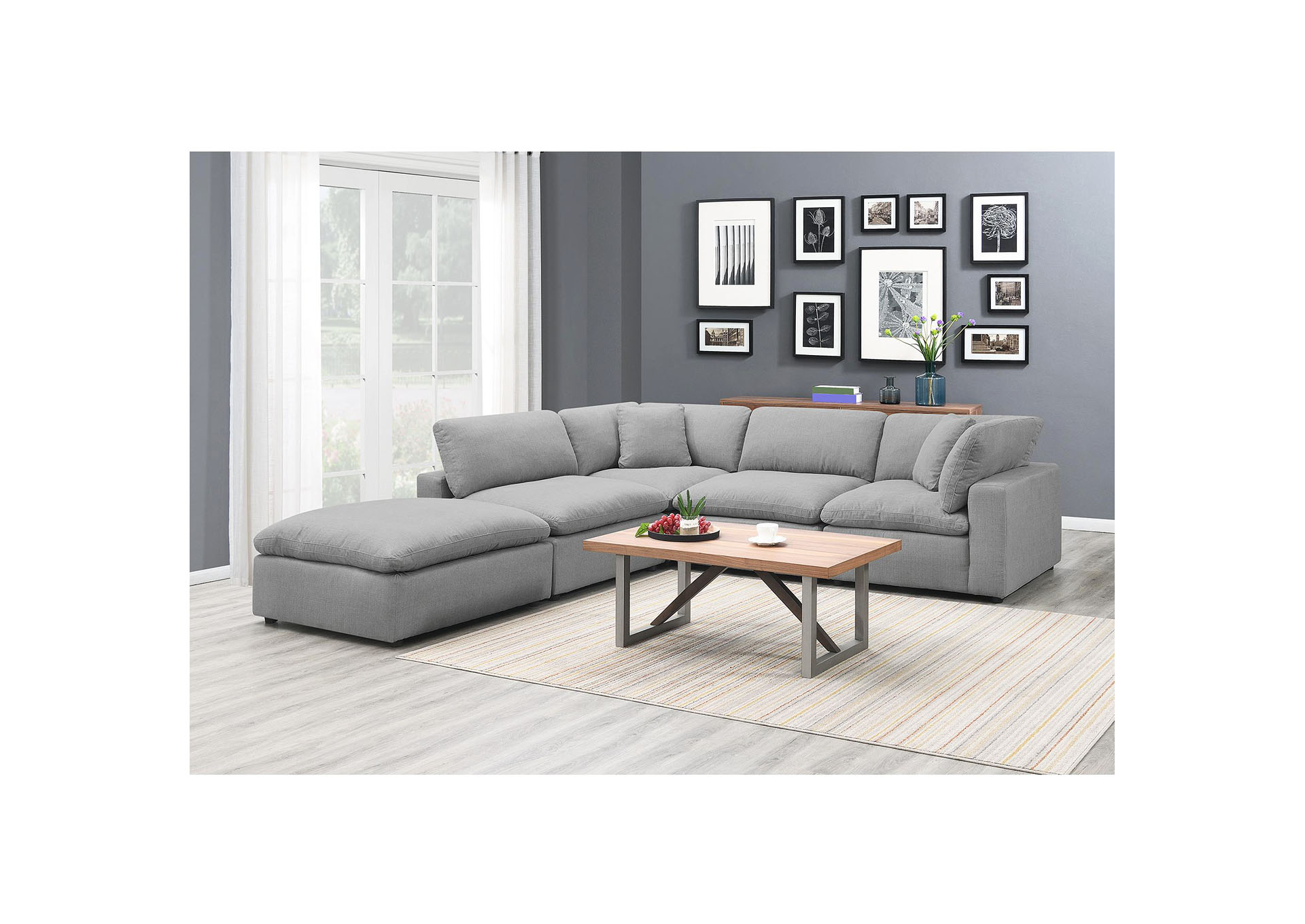 Cloud 9 Sectional Ottoman In Garrison Grey,Elements