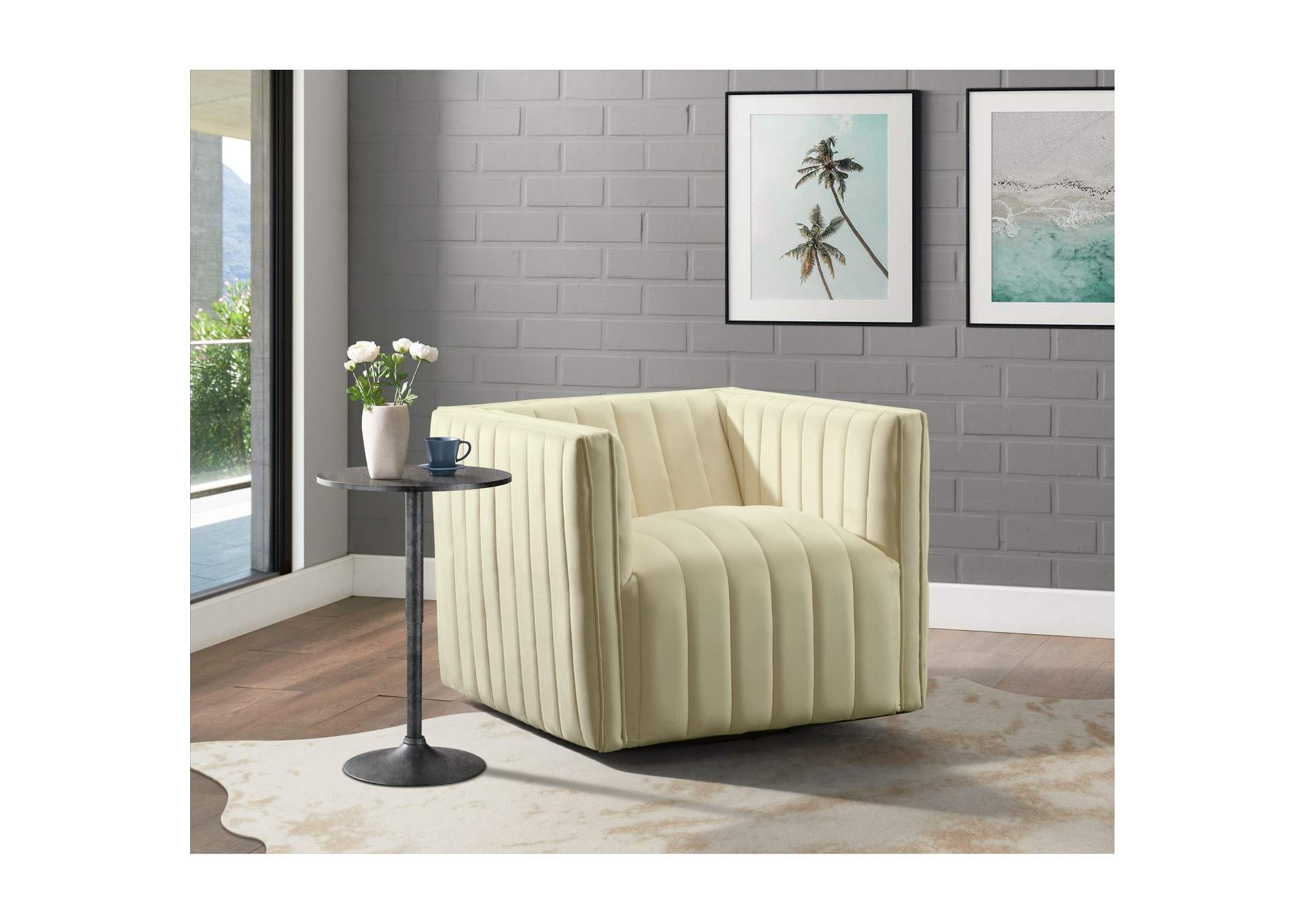 Cobra Swivel Chair In Mercer Cream,Elements