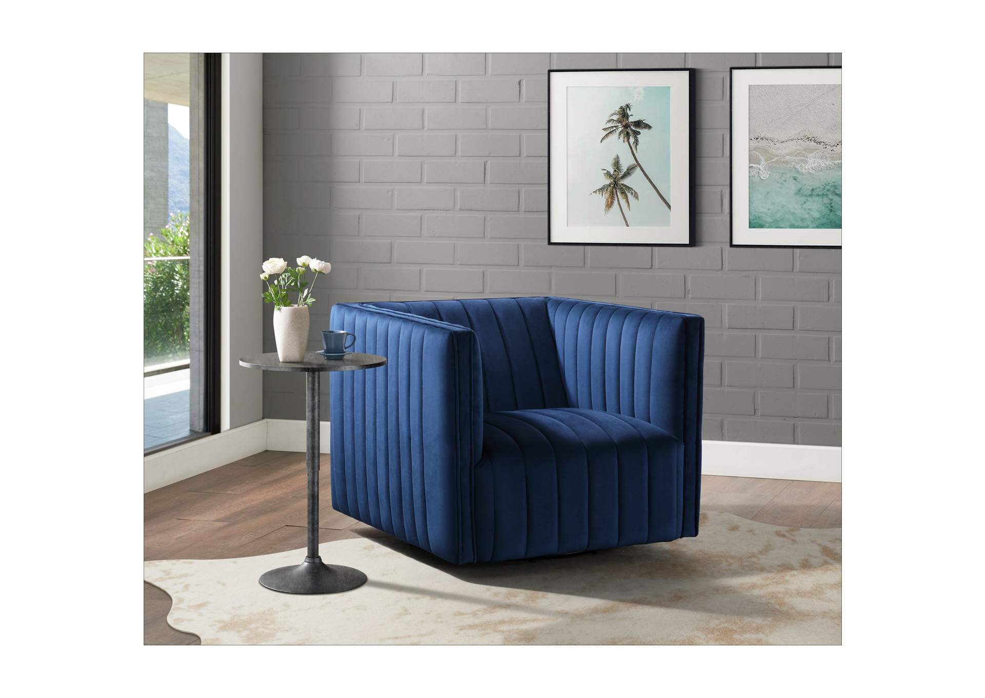 Cobra Swivel Chair In Mercer Navy,Elements