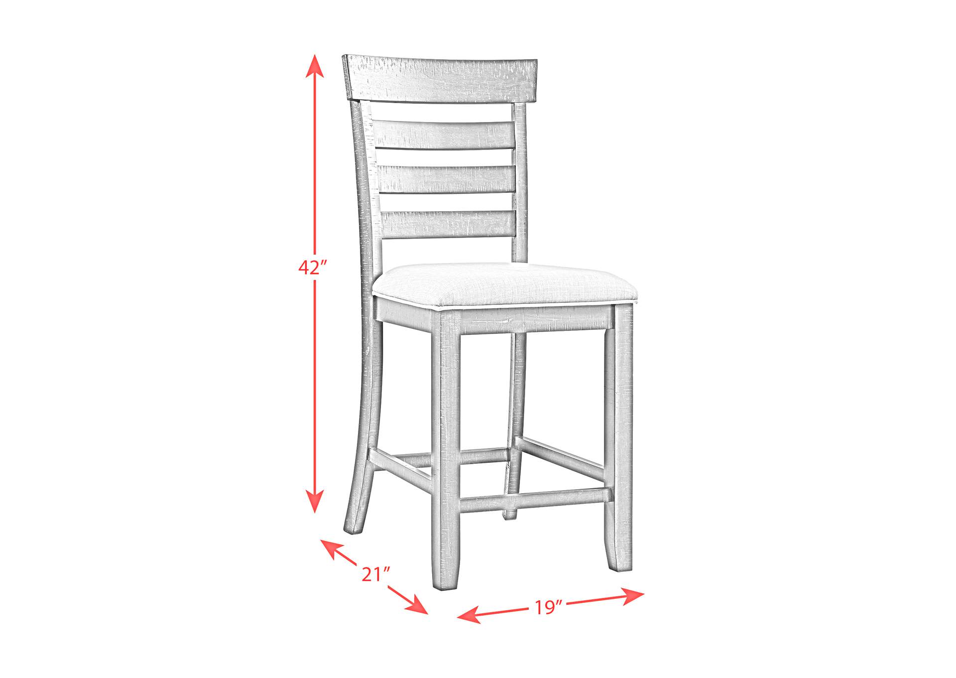 Colorado Counter Side Chair With Cushion Seat 2 Piece Per Pack,Elements