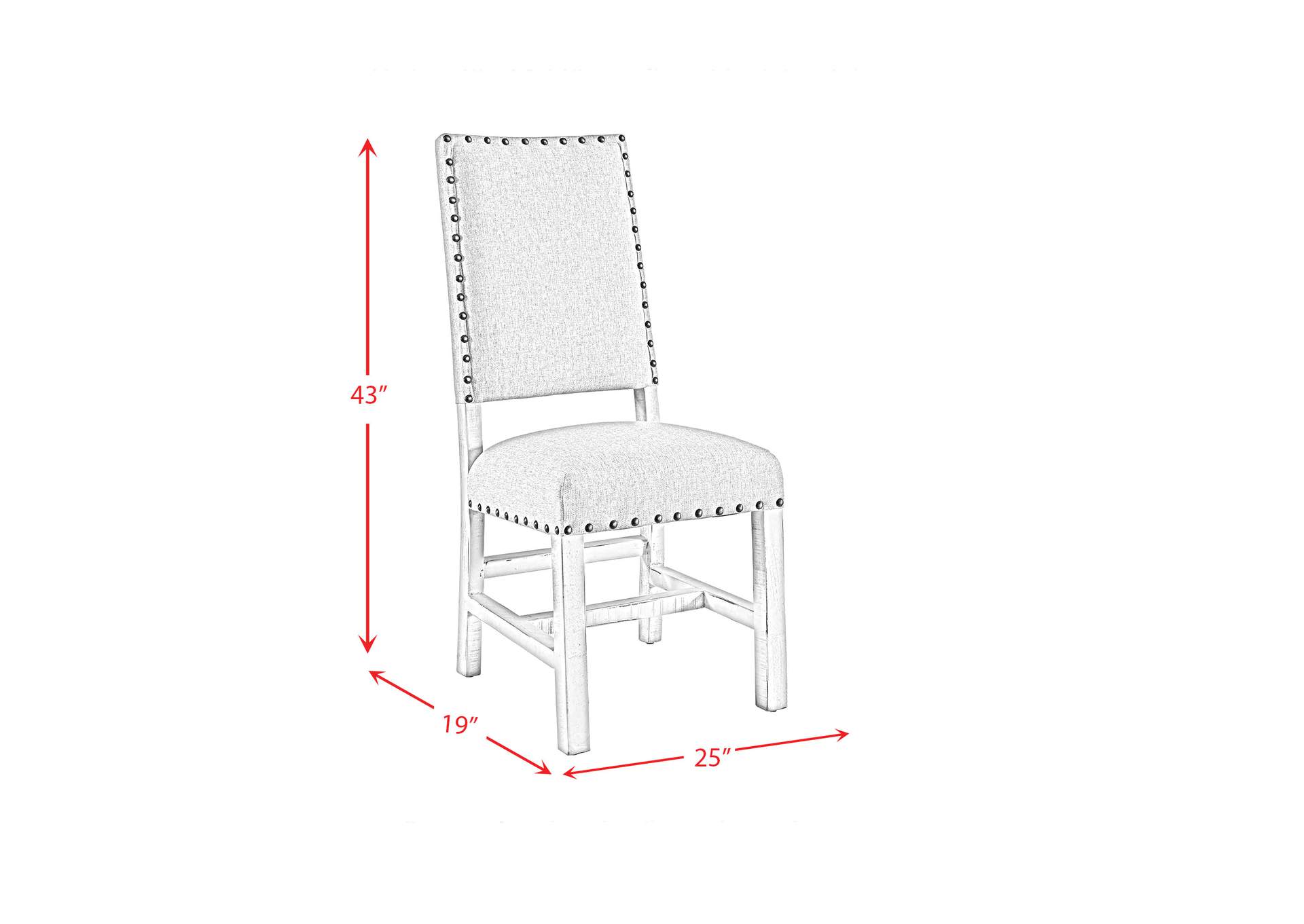 Condesa White Fabric Back Side Chair 2 Per Pack,Elements