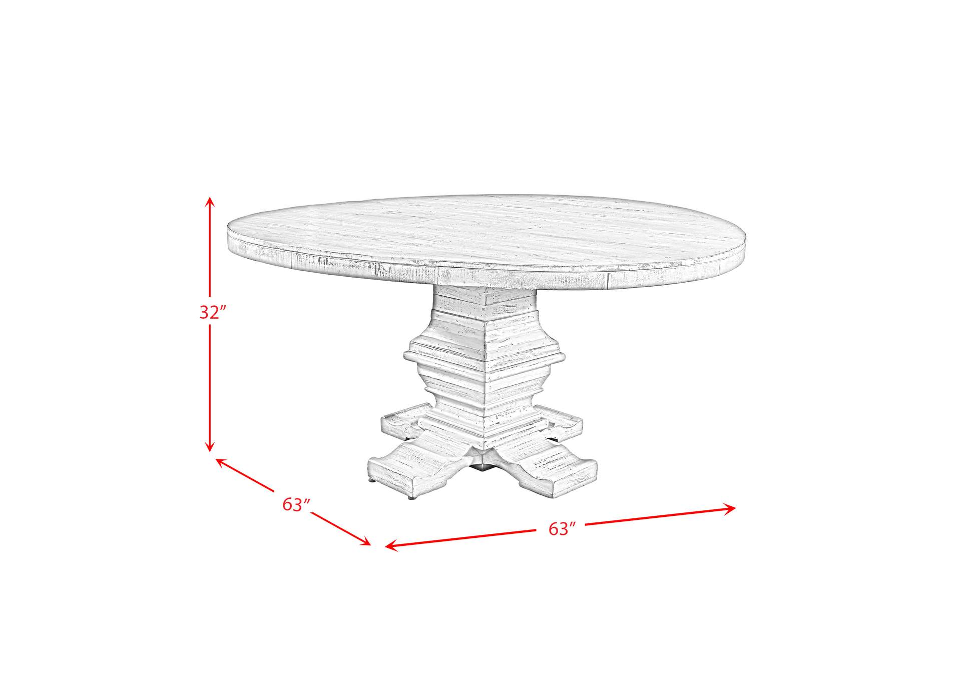 Condesa 5 Piece Round Dining Set In White - Table Four Wooden Back Chairs,Elements