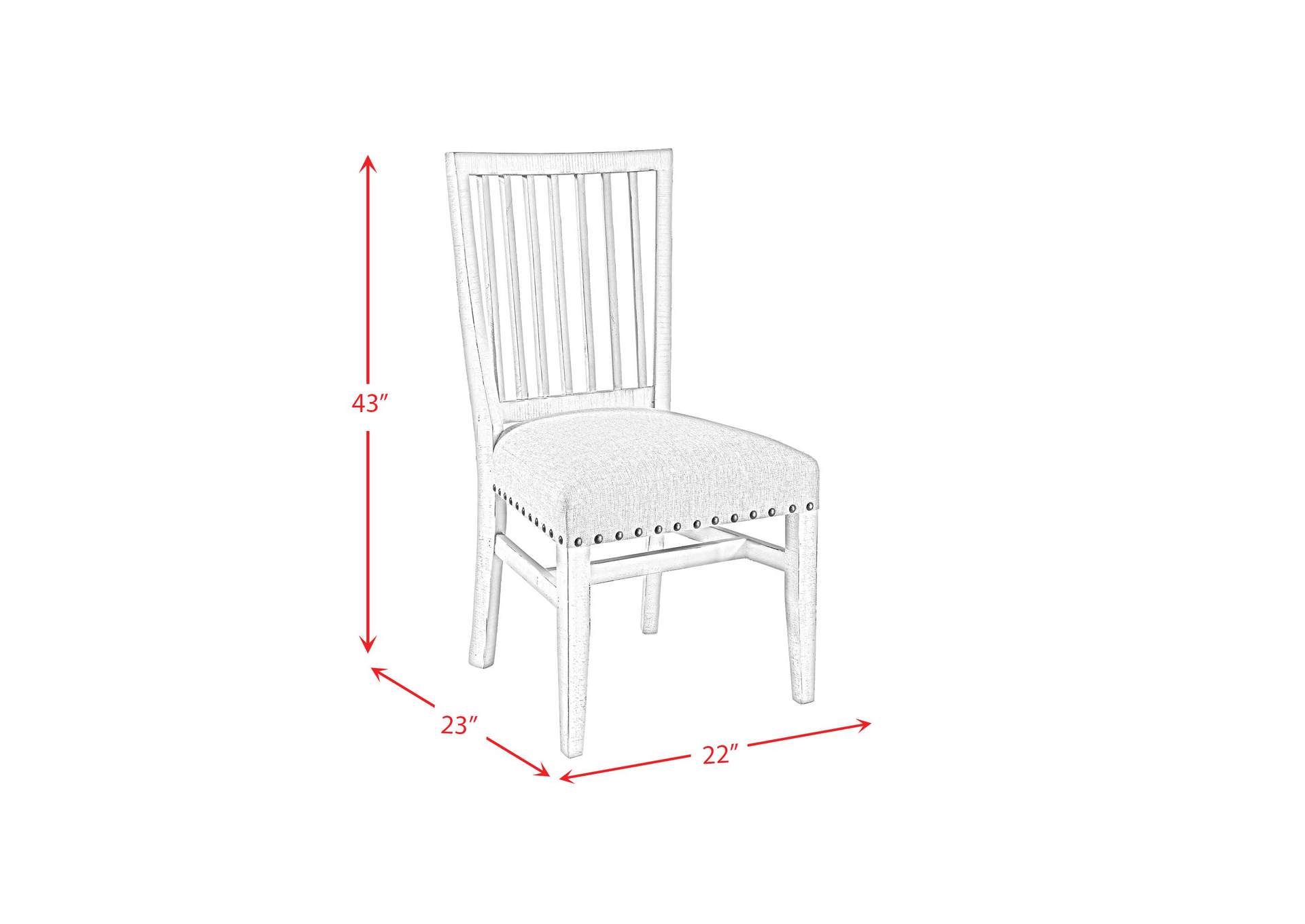 Condesa White Wing Slat Back Side Chair 2 Pcs Per Carton,Elements