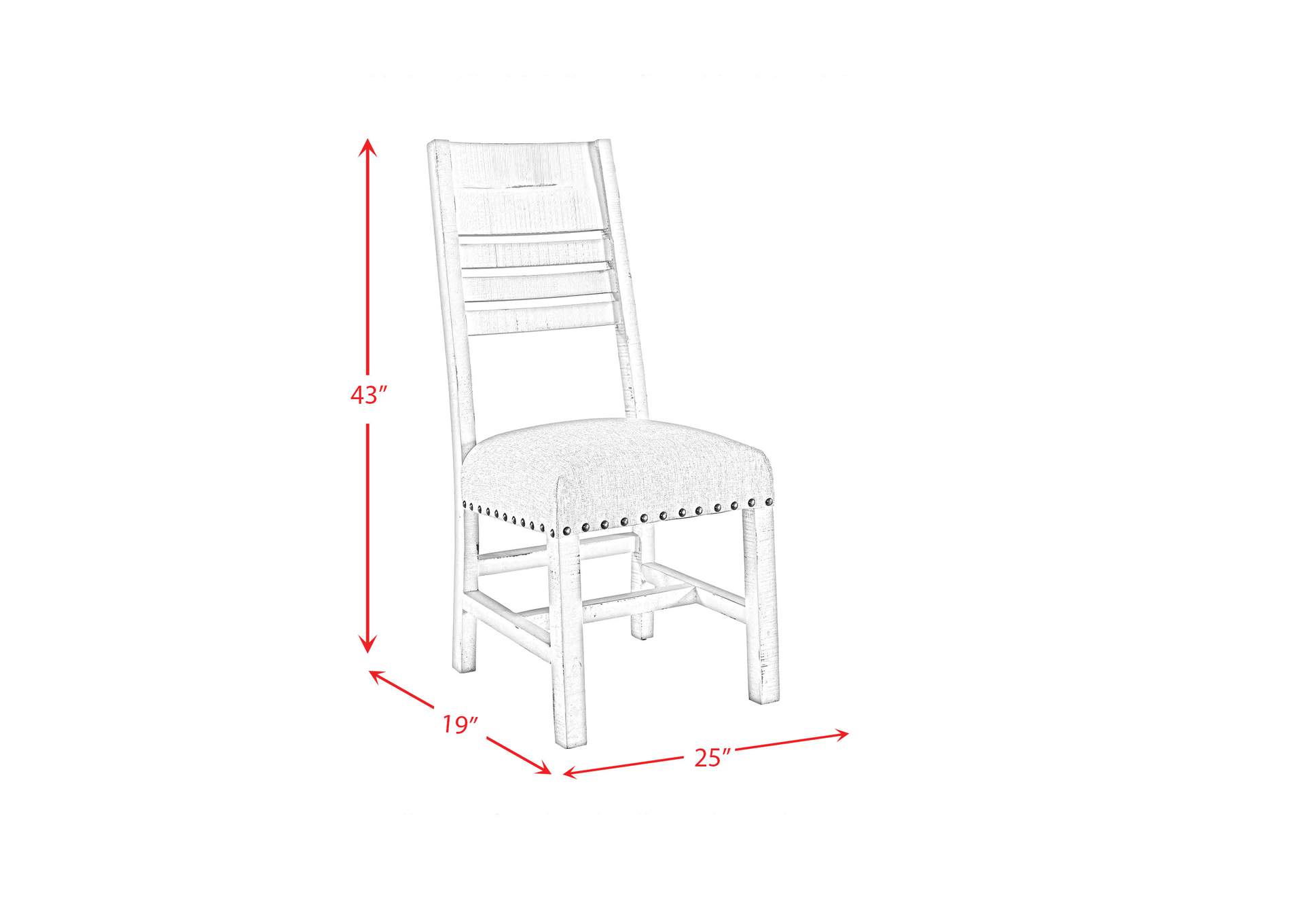 Condesa White Wooden Back Side Chair 2 Per Pack,Elements