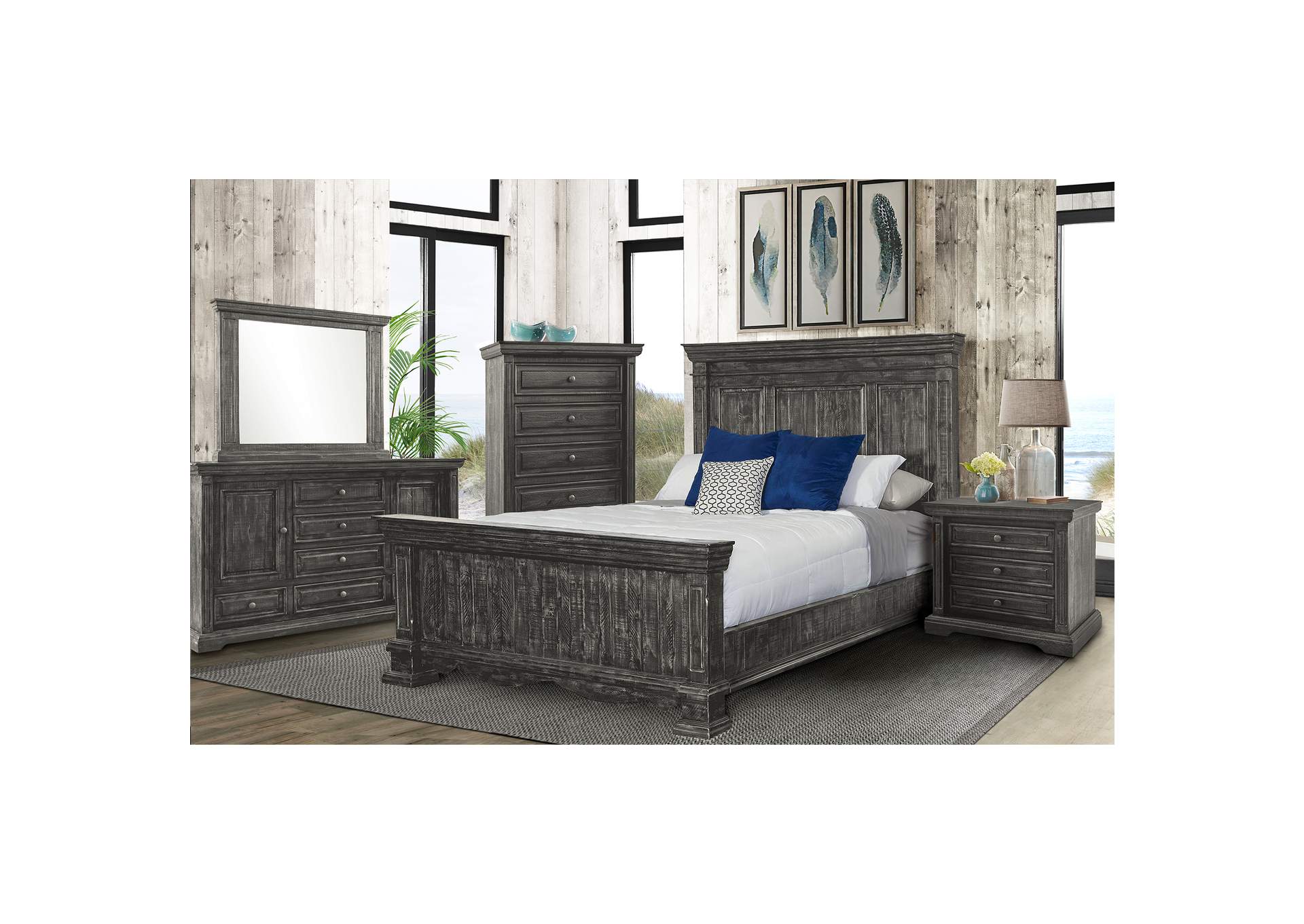 Condesa Grey Dresser & Mirror Set,Elements