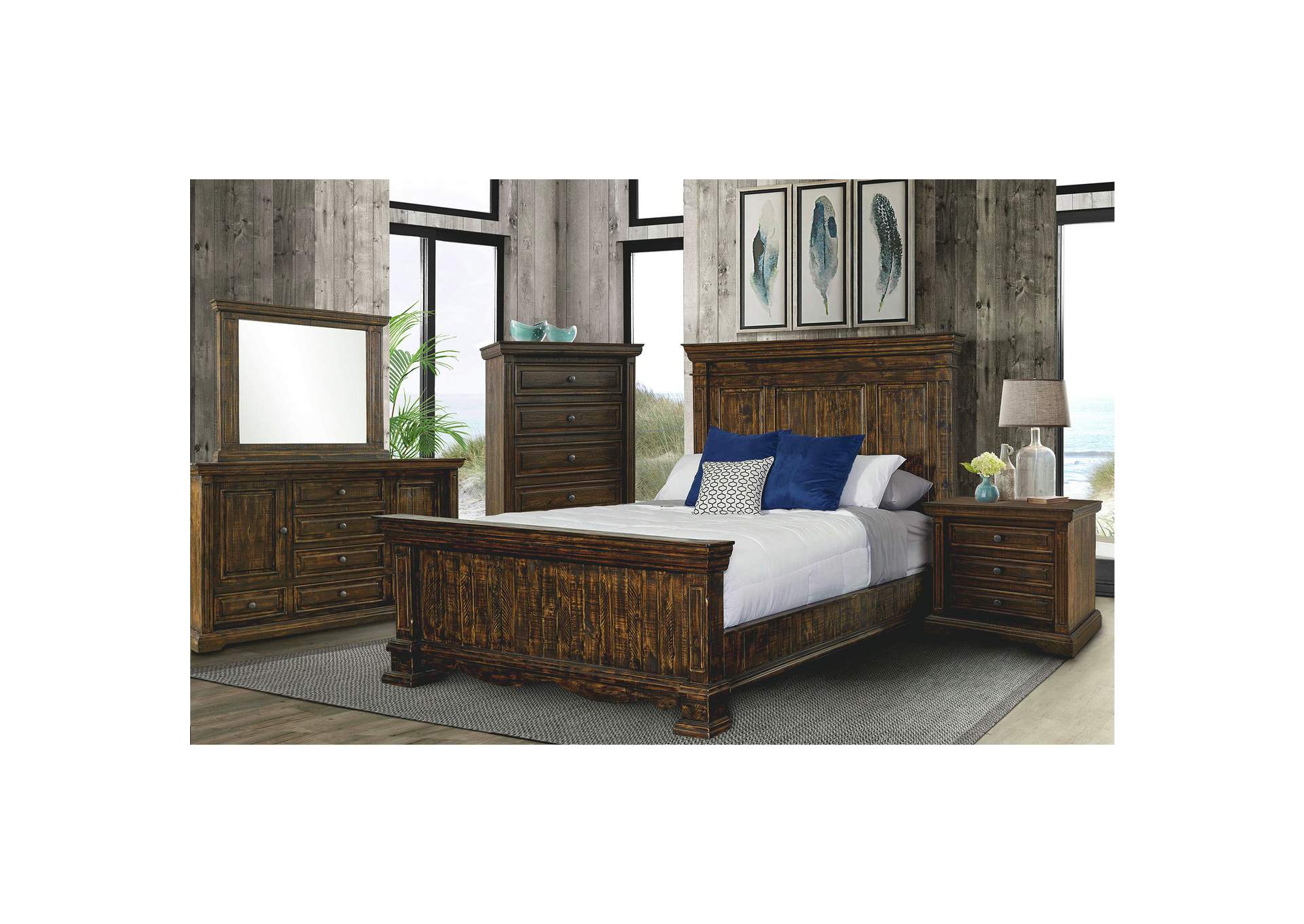 Condesa Tobacco Dresser & Mirror Set,Elements