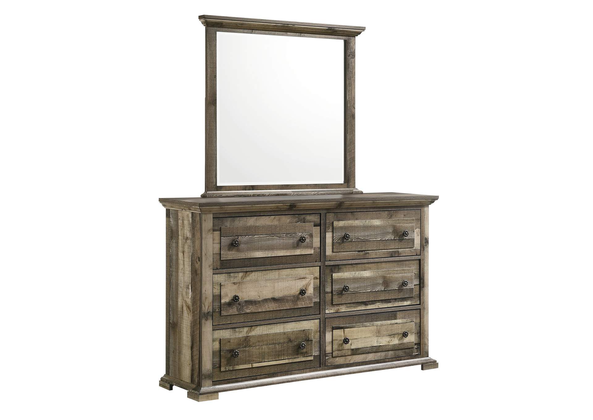 Cortez King Panel 5 Piece Bedroom Set In Drift,Elements