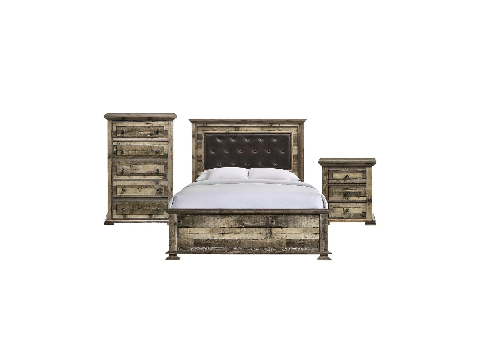 Cortez Full Panel 3 Piece Bedroom Set In Drift,Elements
