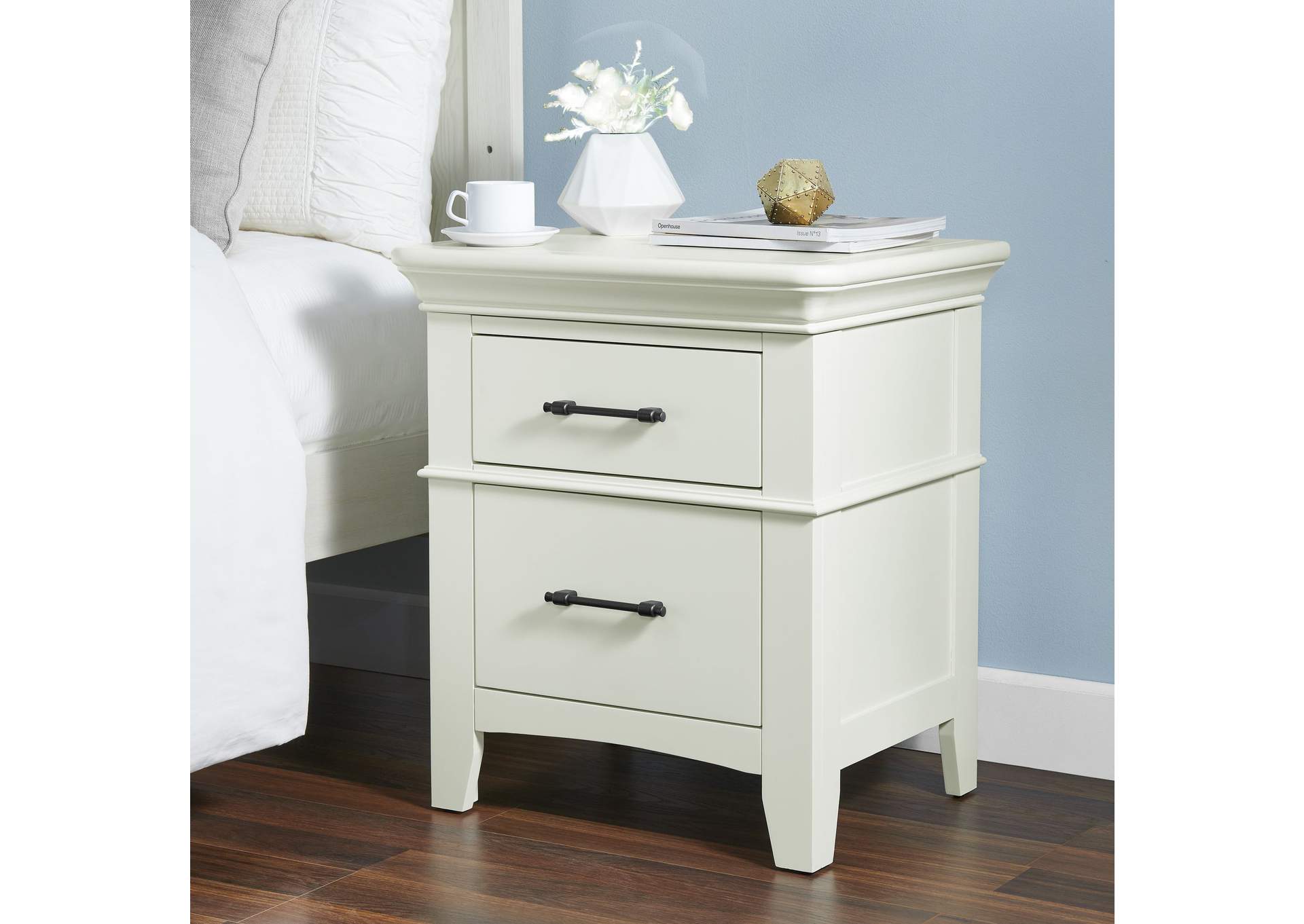 Coy Side Table With Power Port USB In White 3A,Elements