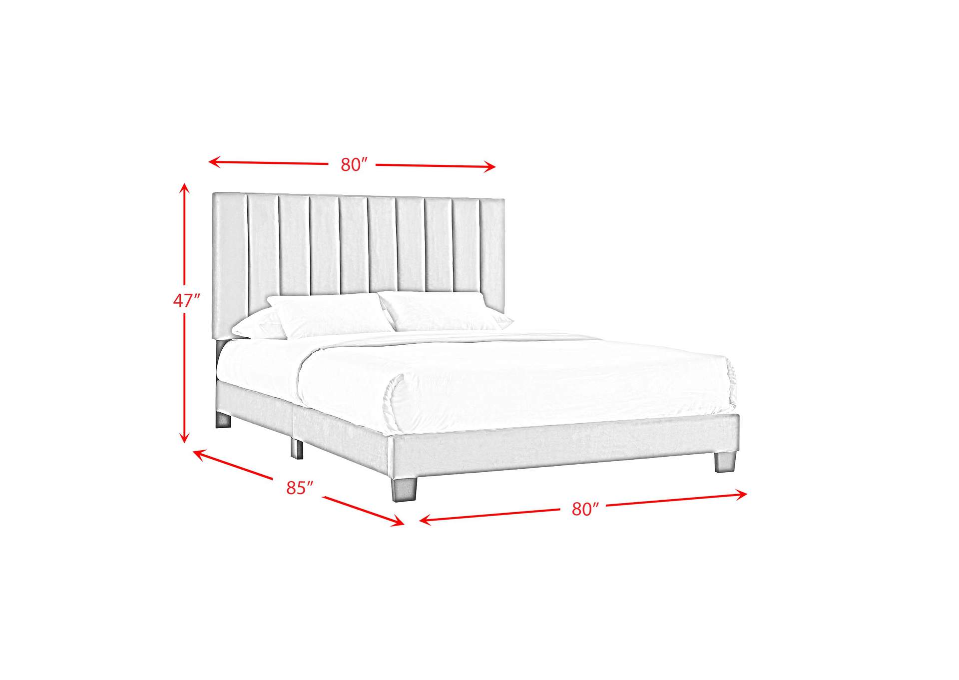 Coyote King Bed With Carroll Grey With Two End Table 3A,Elements