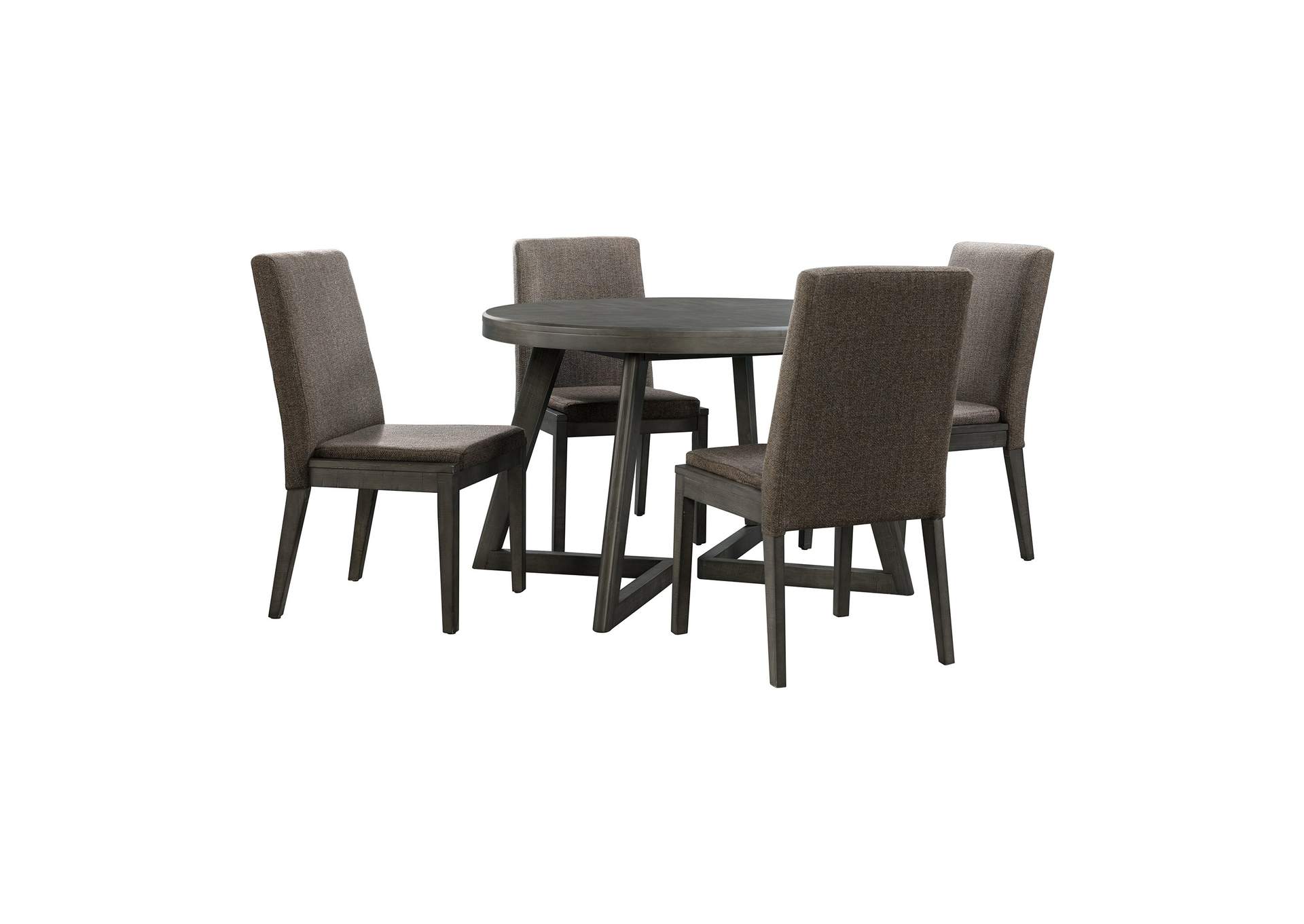 Cross Round 5 Piece Dining Set - Table Four Chairs,Elements