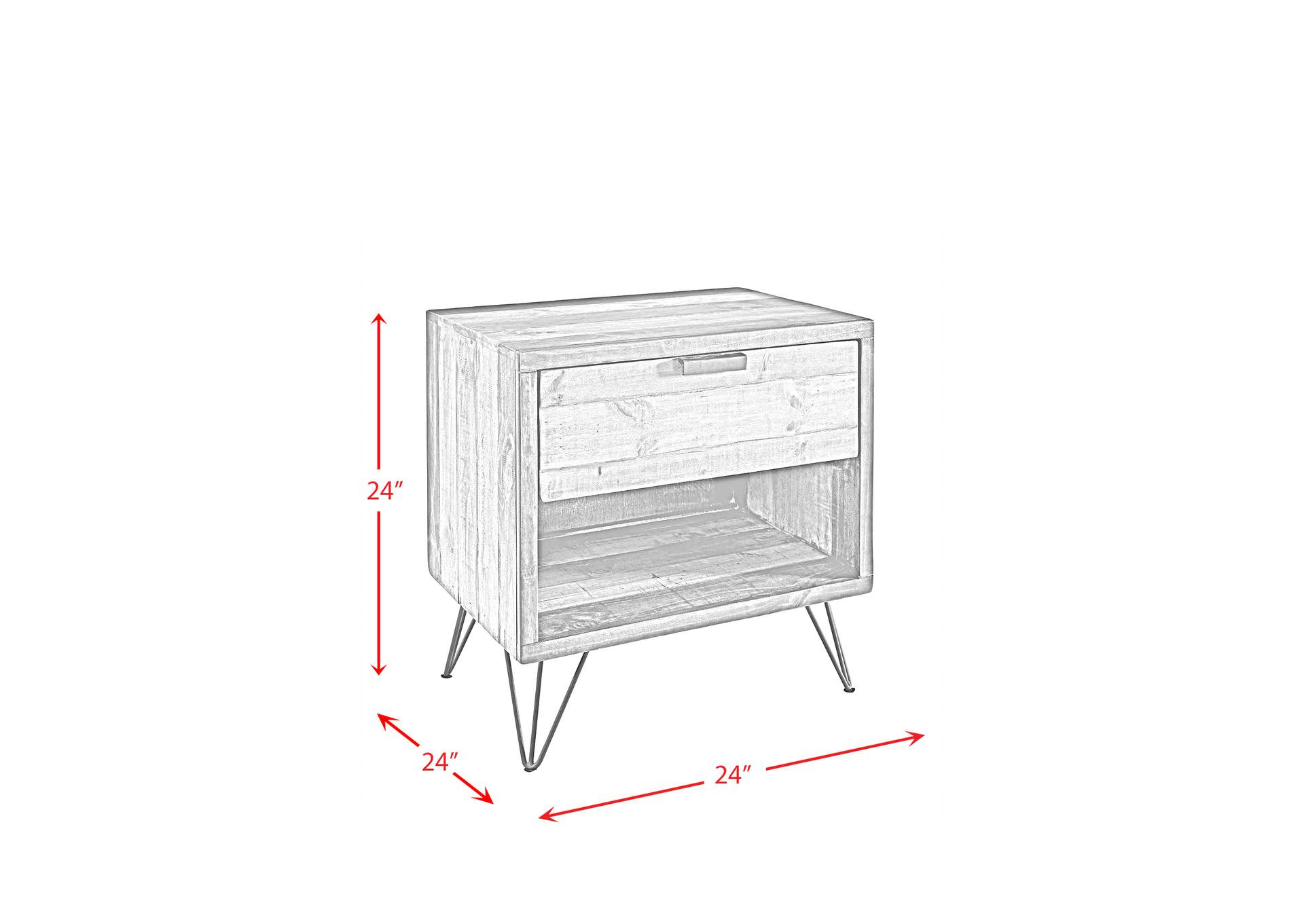 Cruz One Drawer Night Stand,Elements