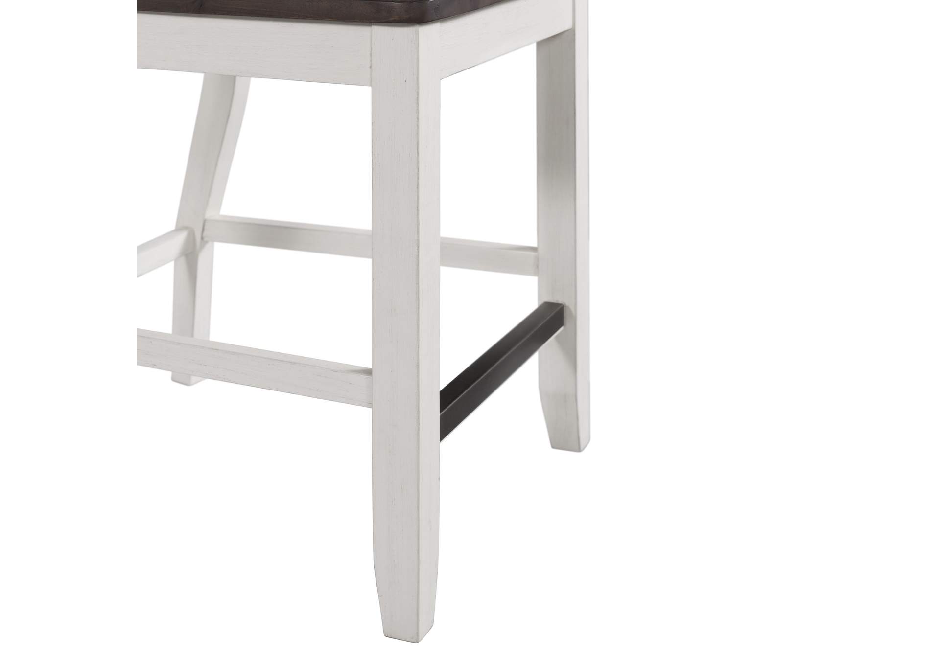 Kayla Two Tone 6 Piece Counter Height Dining Set - Table Four Chairs Bench,Elements