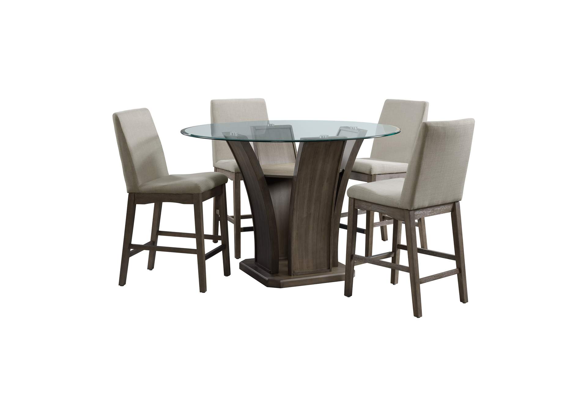 Dapper 5 Piece Round Counter Height Dining Set - Table Four Chairs,Elements