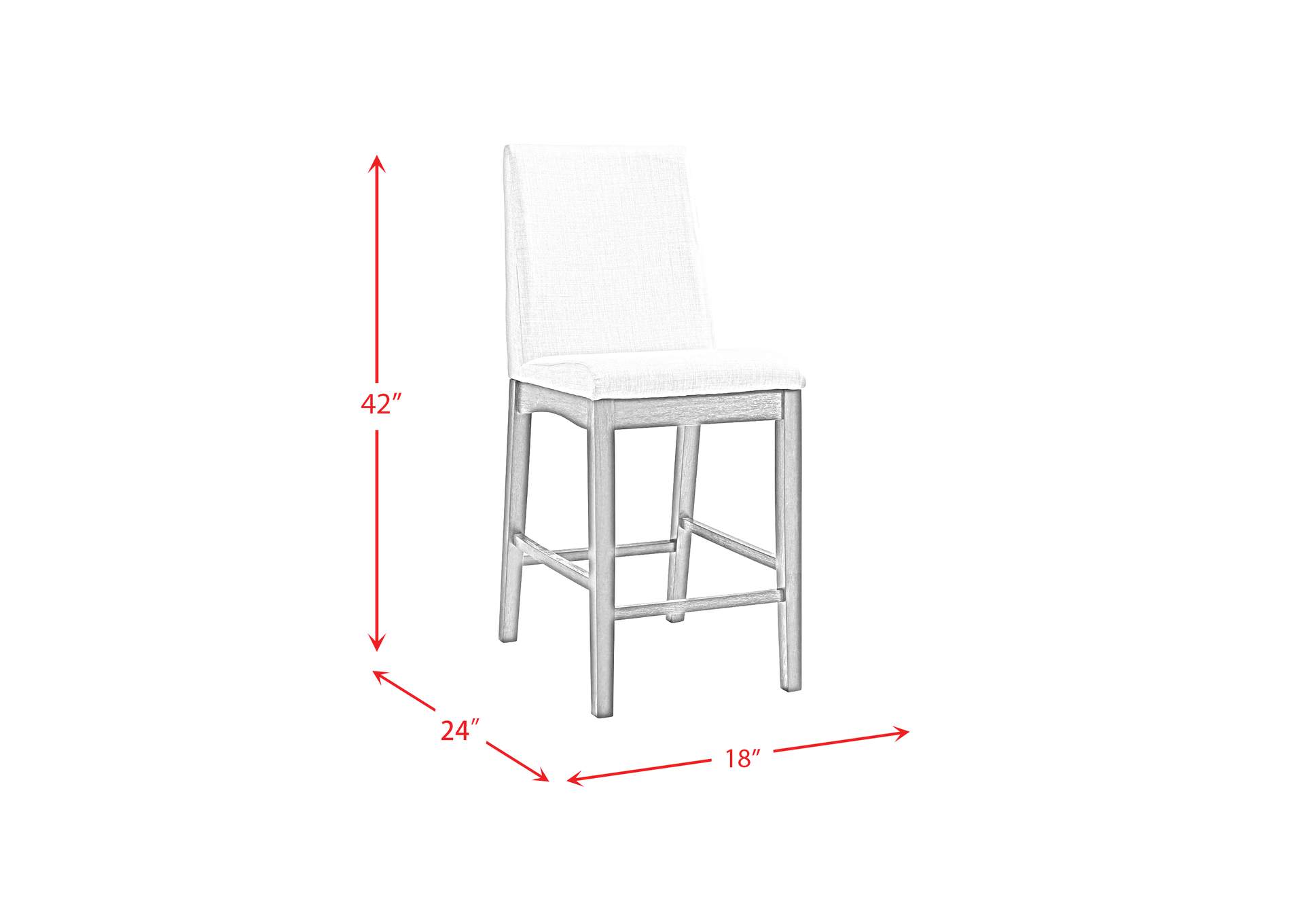 Dapper Counter Side Chair Walnut Finish Two Per Carton,Elements