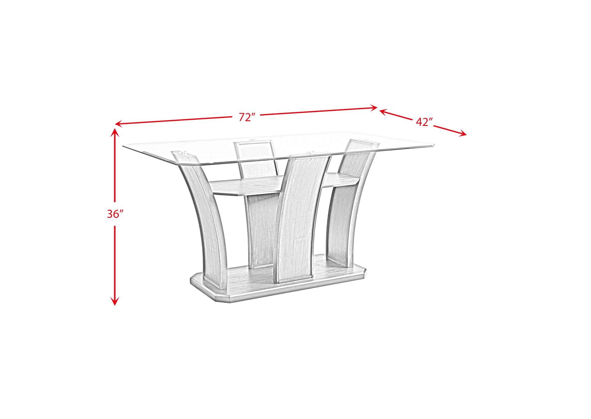 Dapper Grey Rectangular Counter Table,Elements