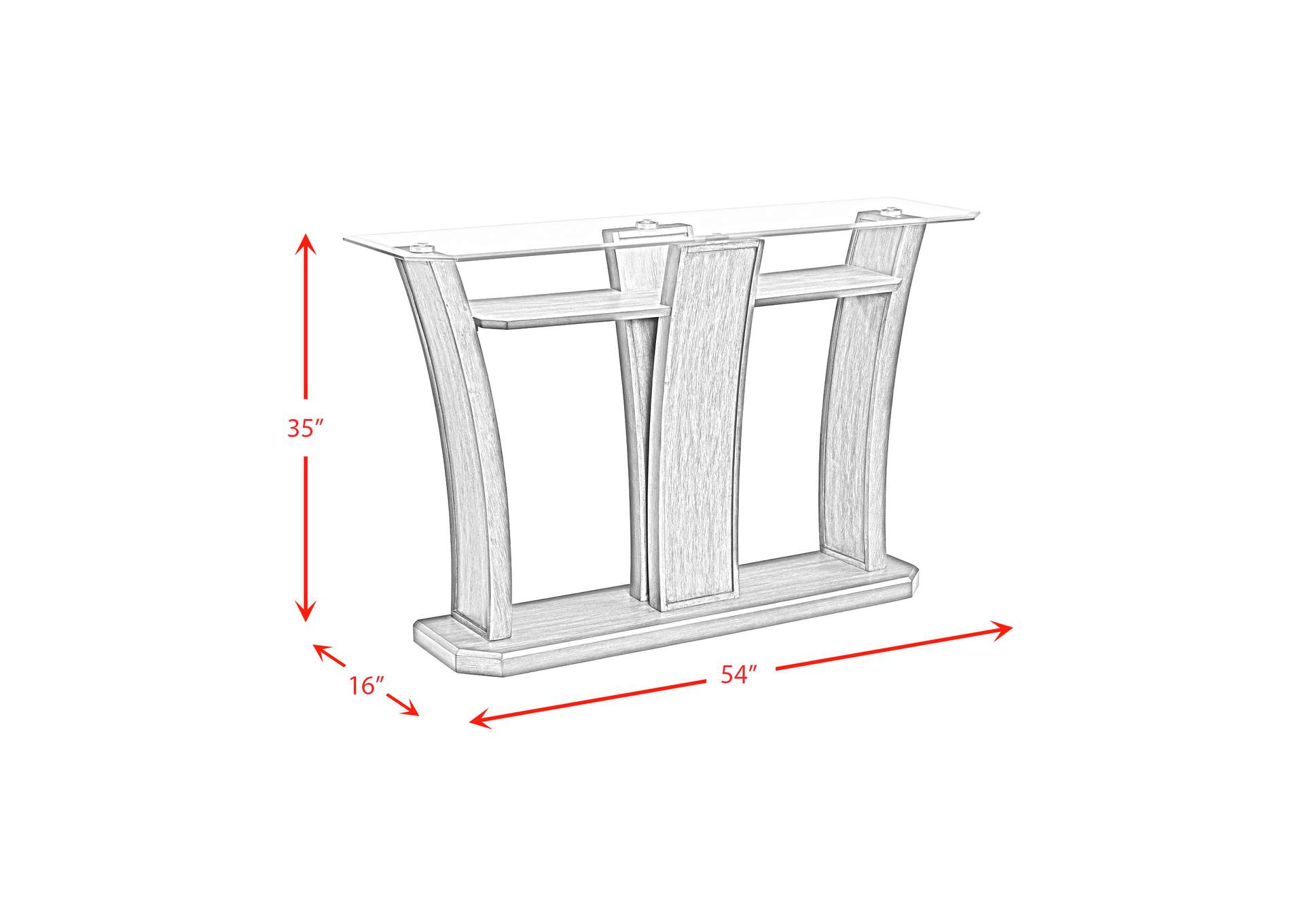 Dapper Rectangular Sofa Table Grey,Elements