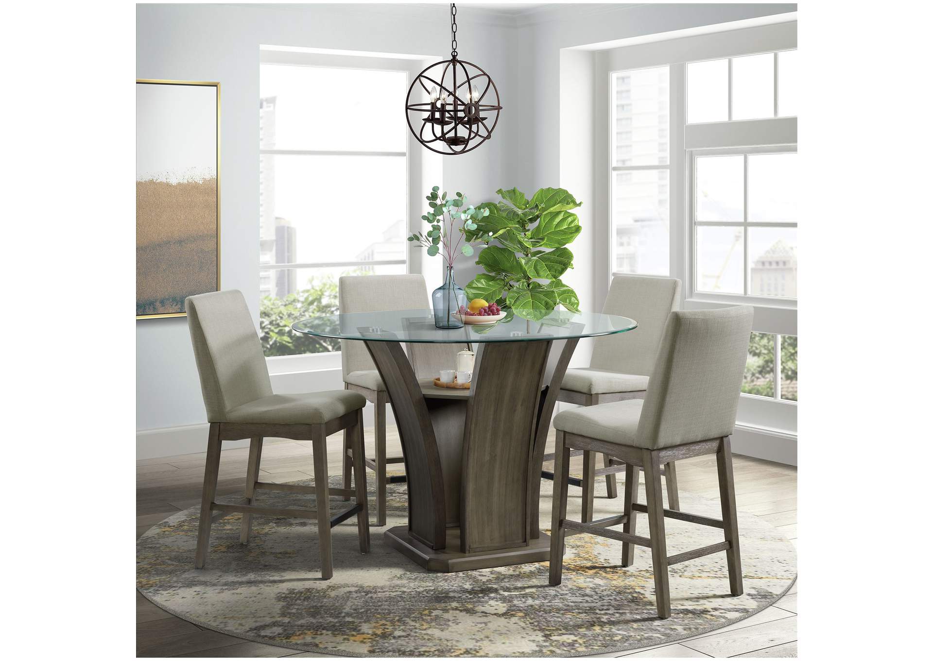 Dapper Grey Round Counter Table,Elements